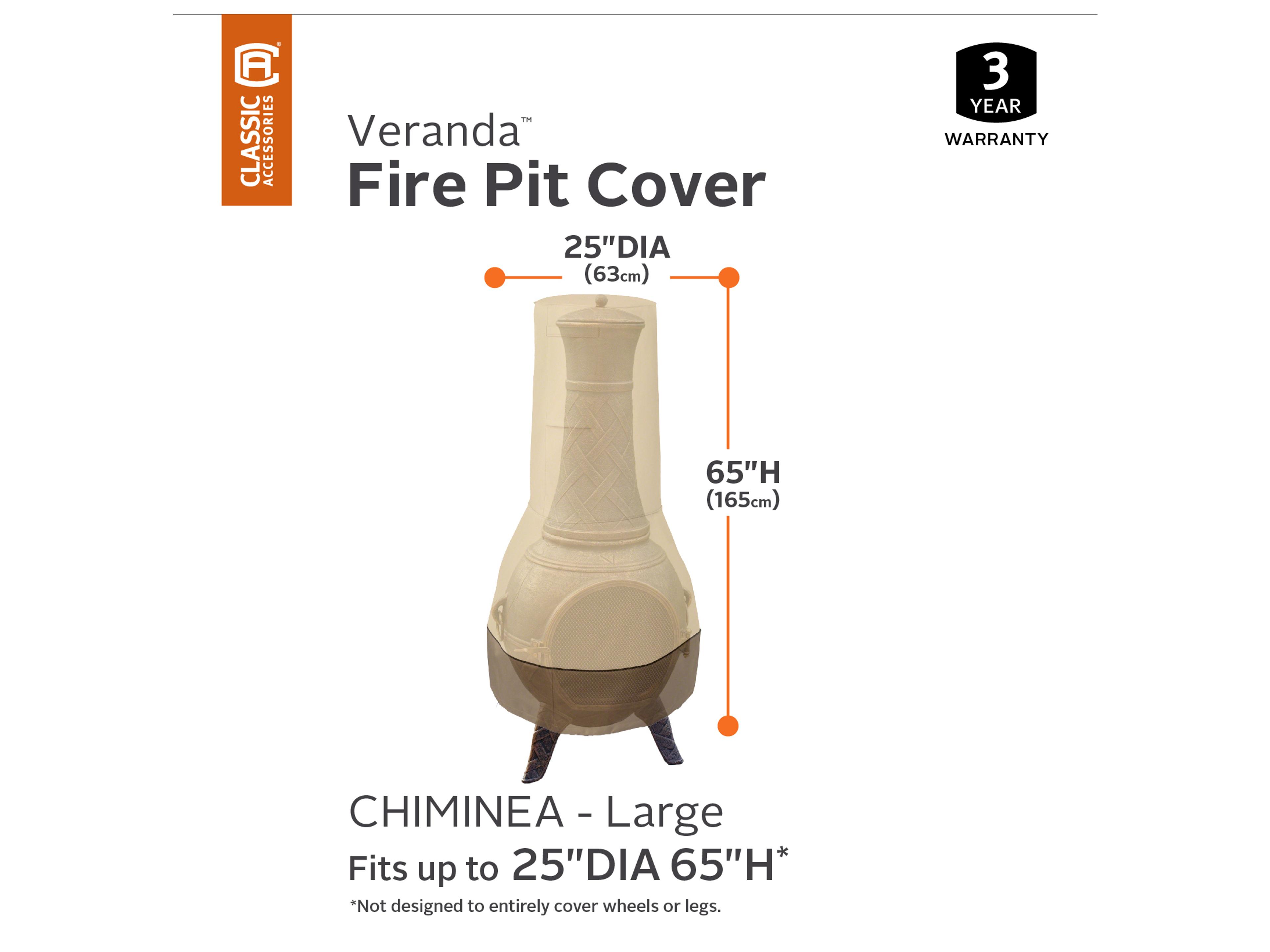 Duck Covers Veranda Pebble 25'' Large Outdoor Chiminea Cover