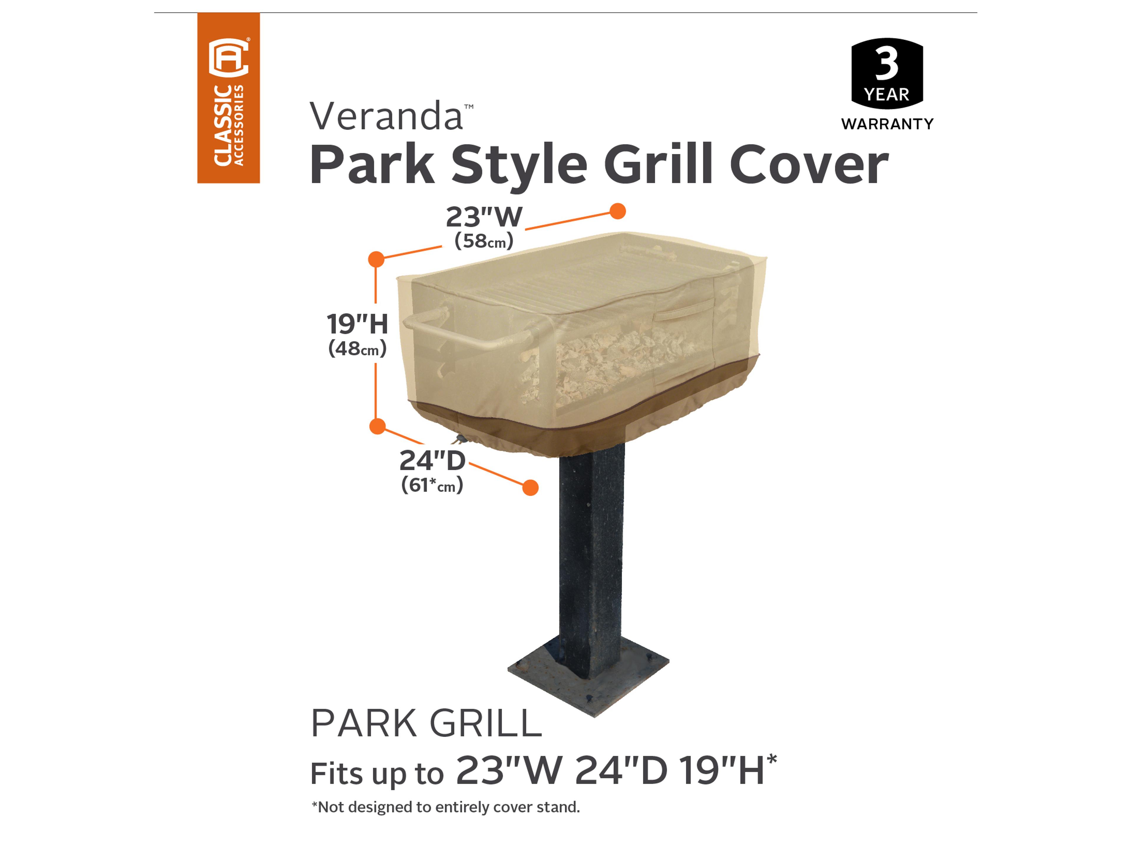 Duck Covers Veranda Pebble 23 Inch Park Style BBQ Grill Cover
