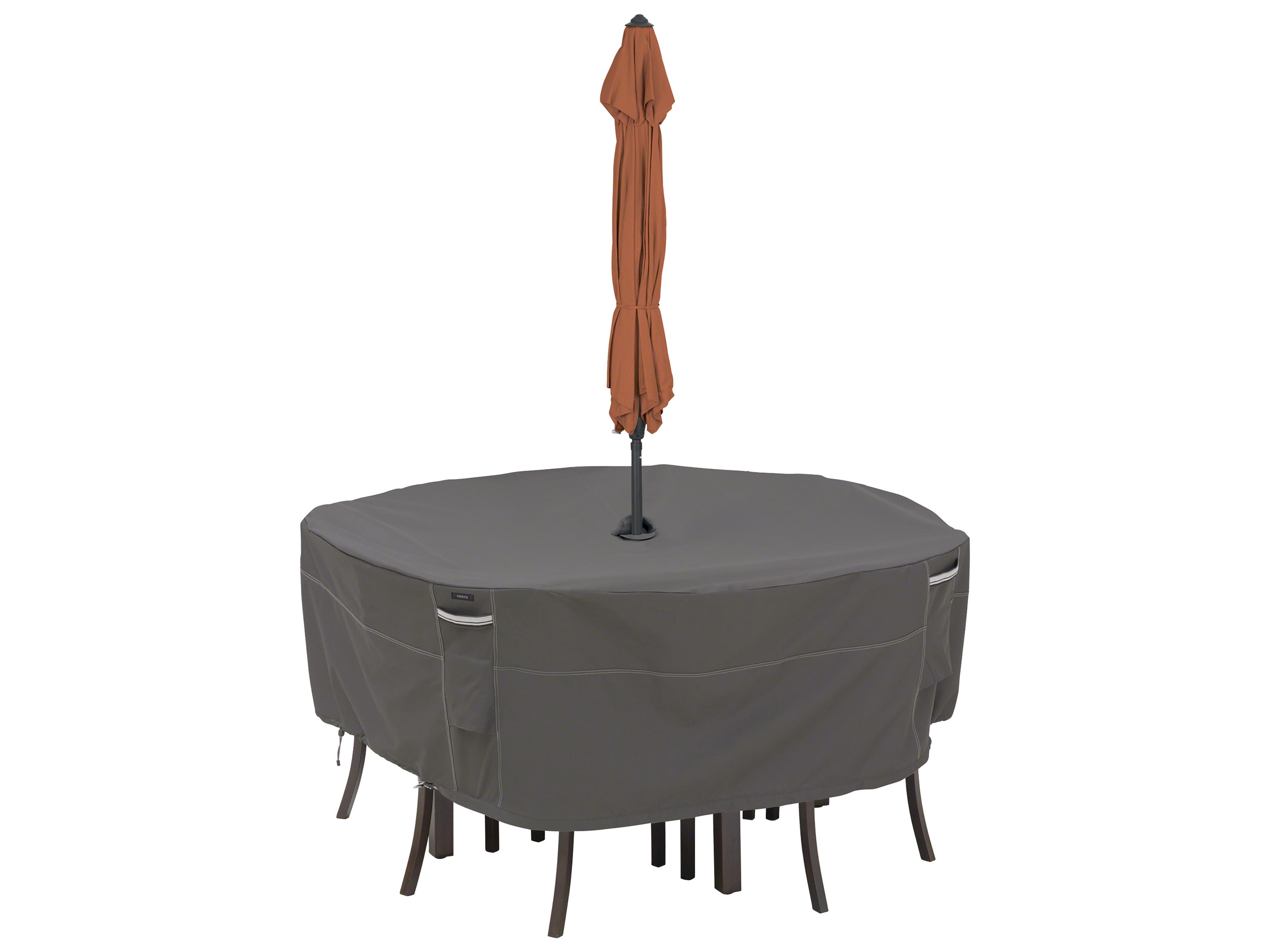 Ravenna Dark Taupe 62 Inch Round Table & Chairs Set Cover with Hole