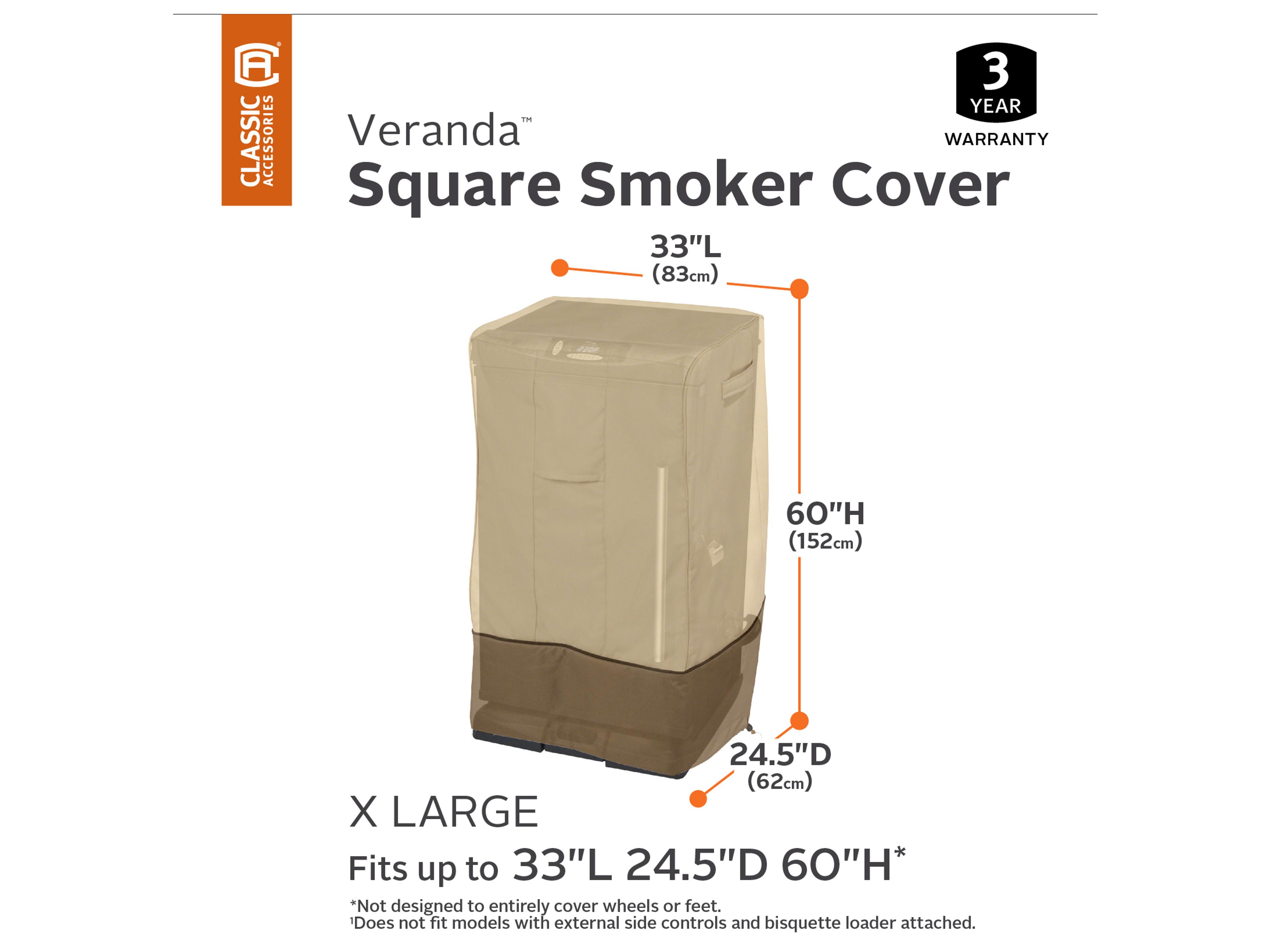 Duck Covers Veranda Pebble 34 Inch Square Smoker Grill Cover