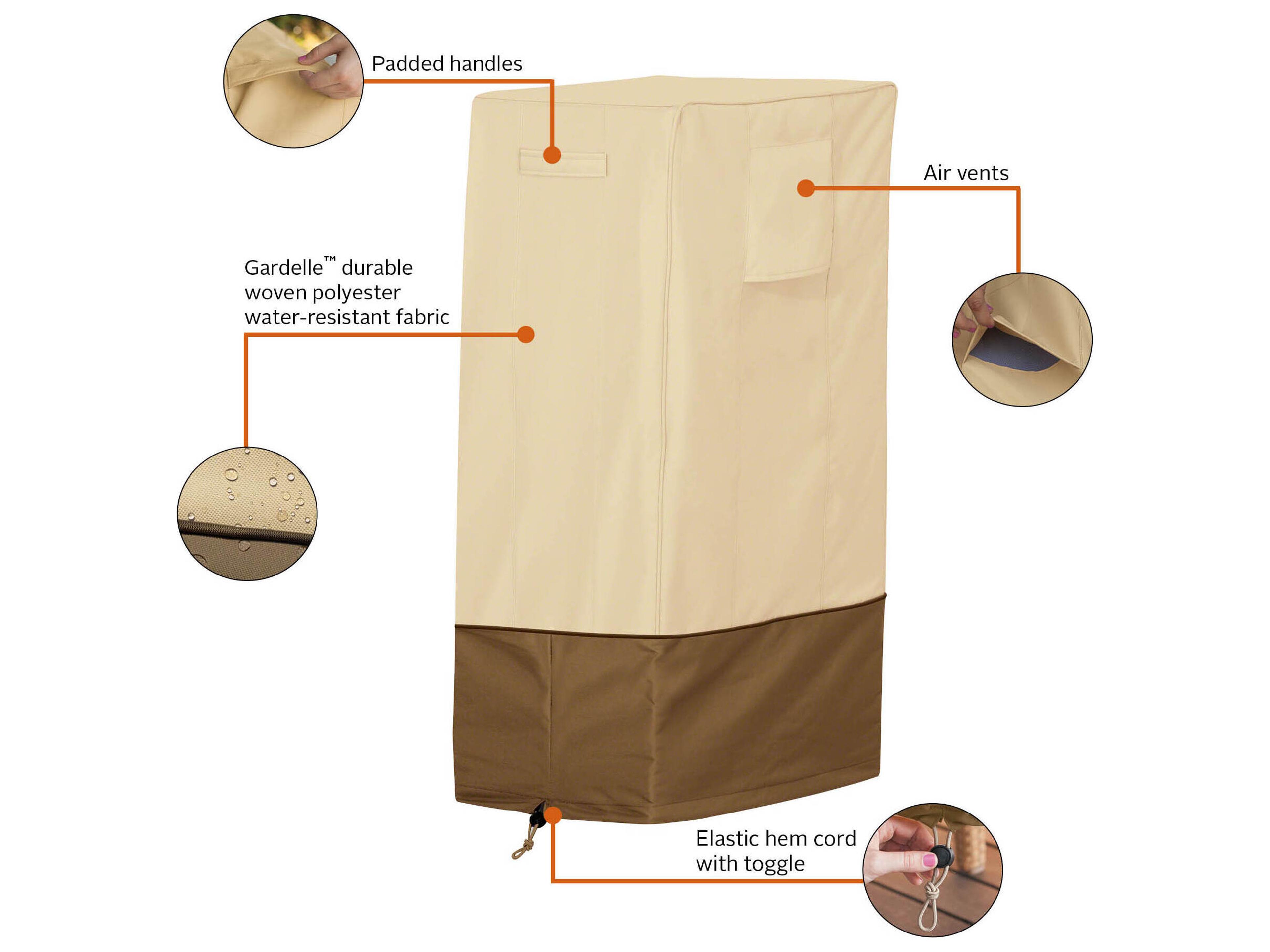 Duck Covers Veranda Pebble 34 Inch Square Smoker Grill Cover