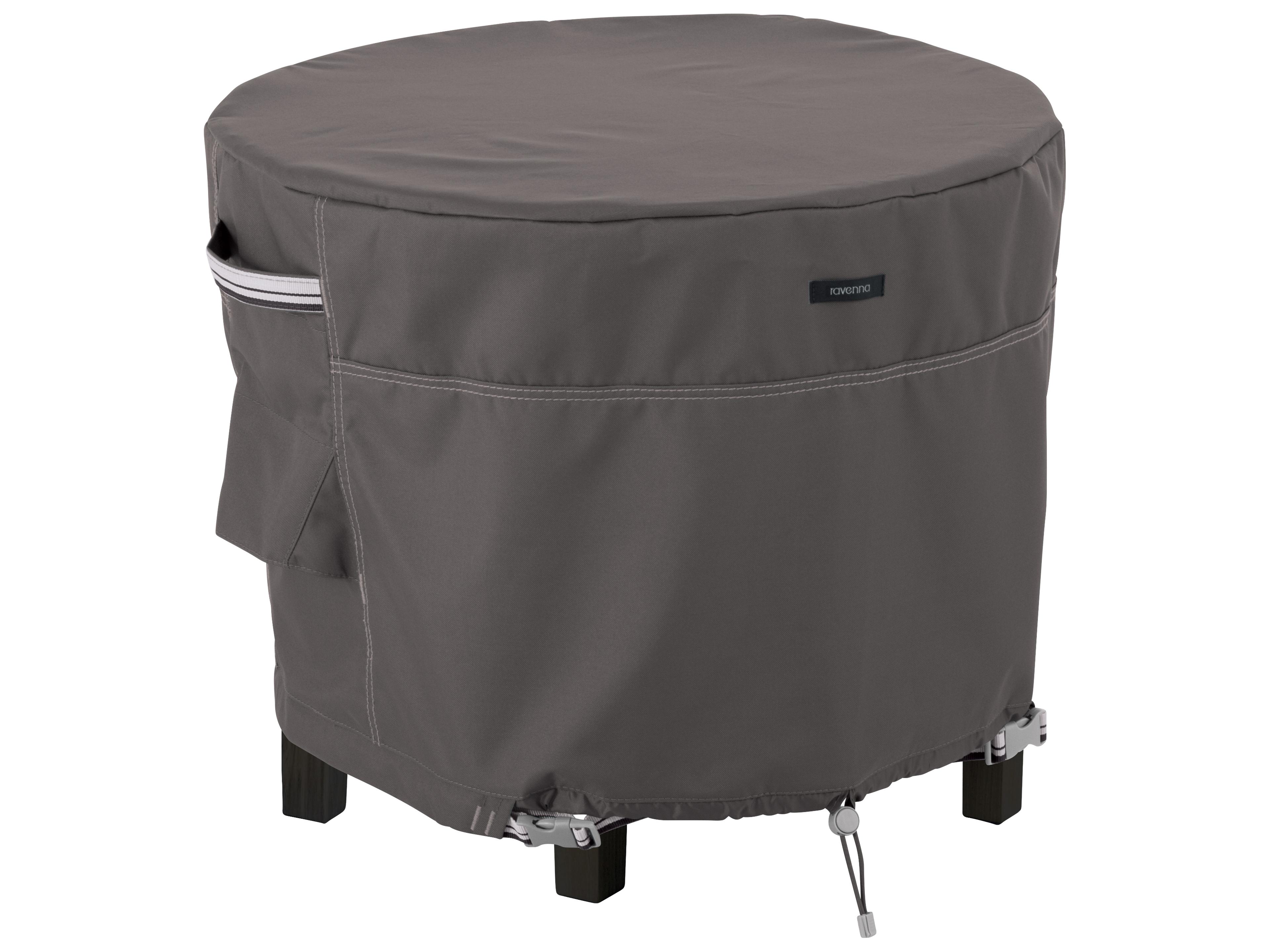 Ravenna Dark Taupe 36 Inch Ottoman Round Table Cover