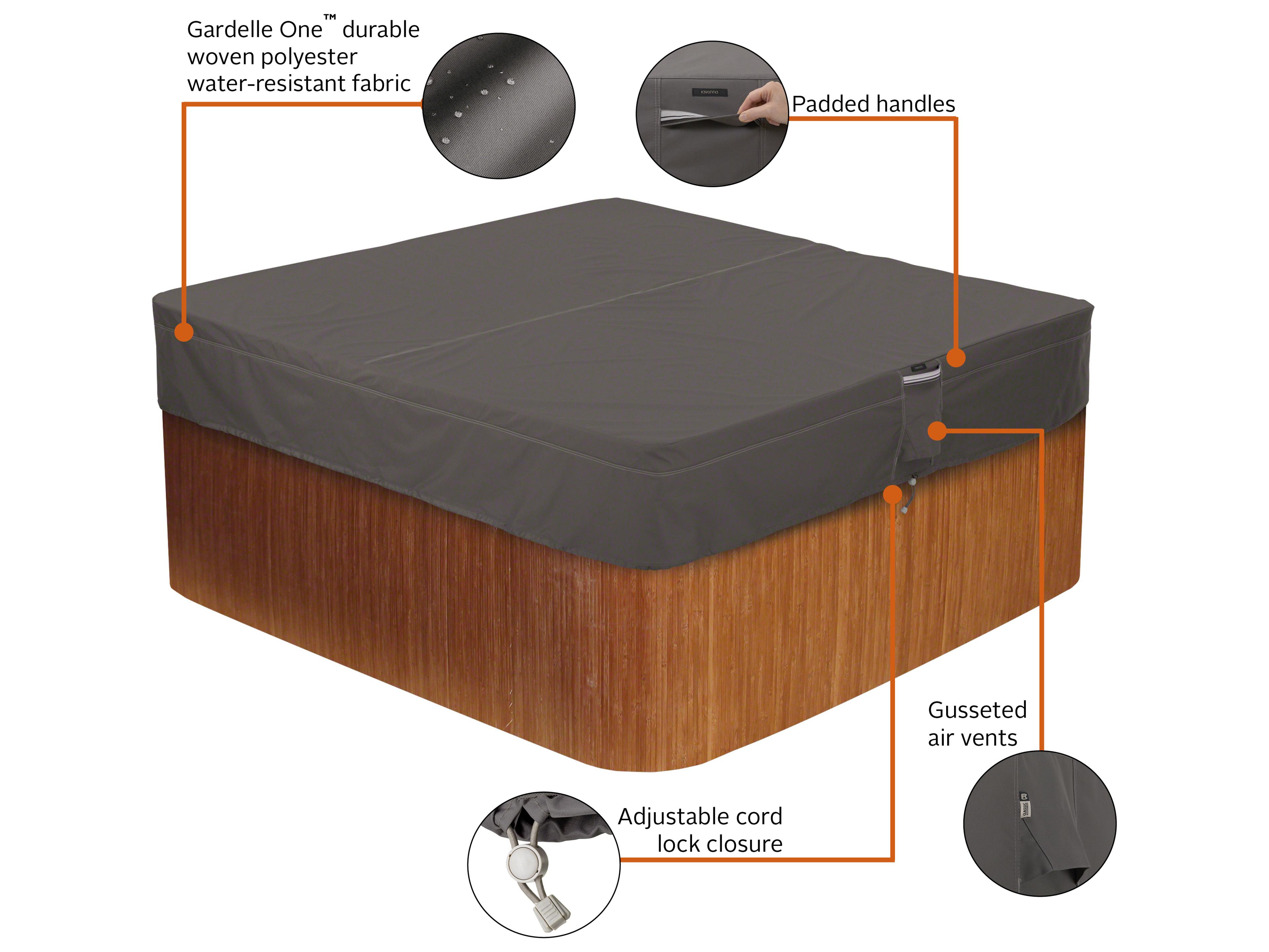 Duck Covers Ravenna Dark Taupe 88 Inch Square Hot Tub Cover