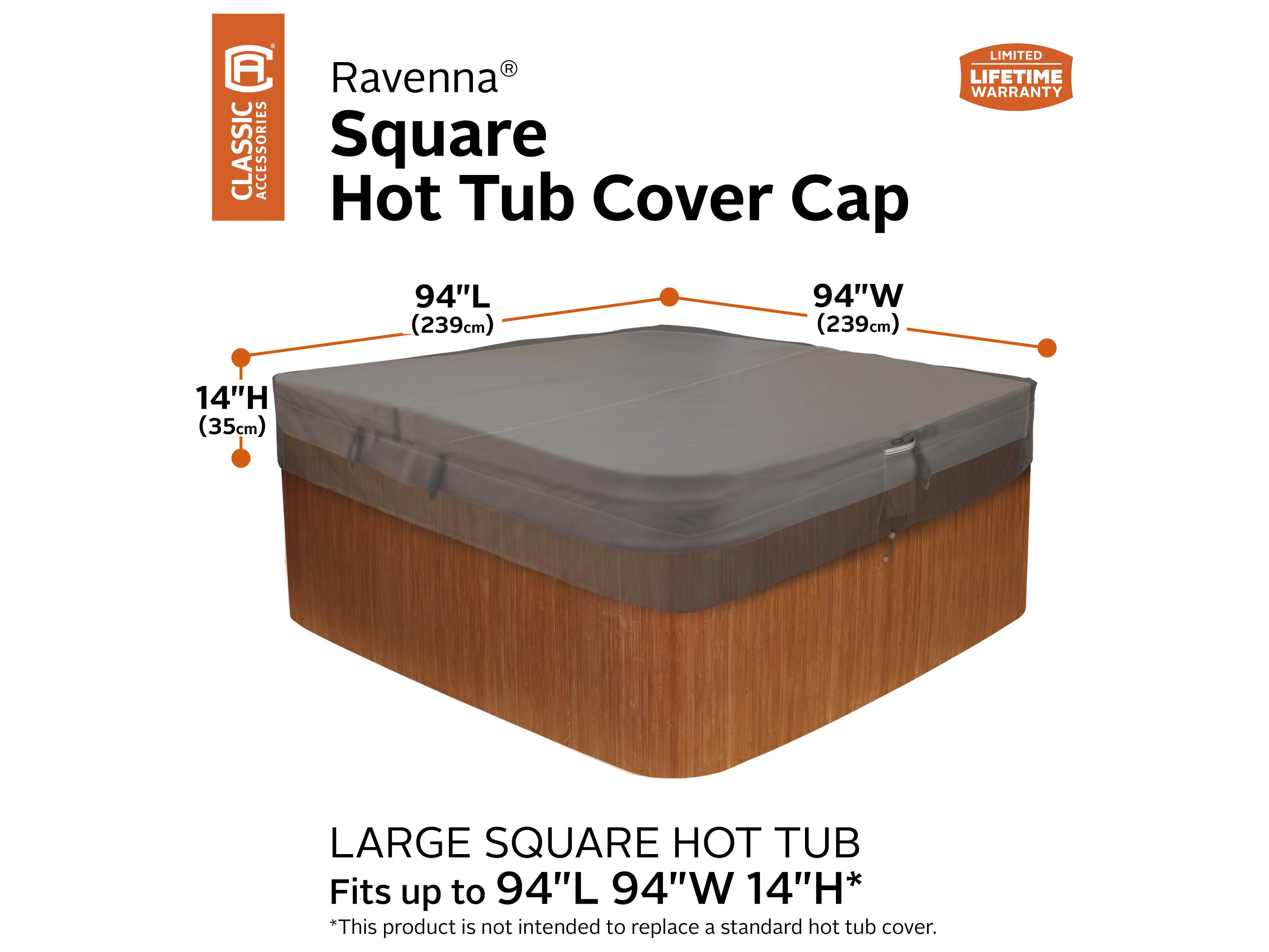Duck Covers Ravenna Dark Taupe 96 Inch Square Hot Tub Cover
