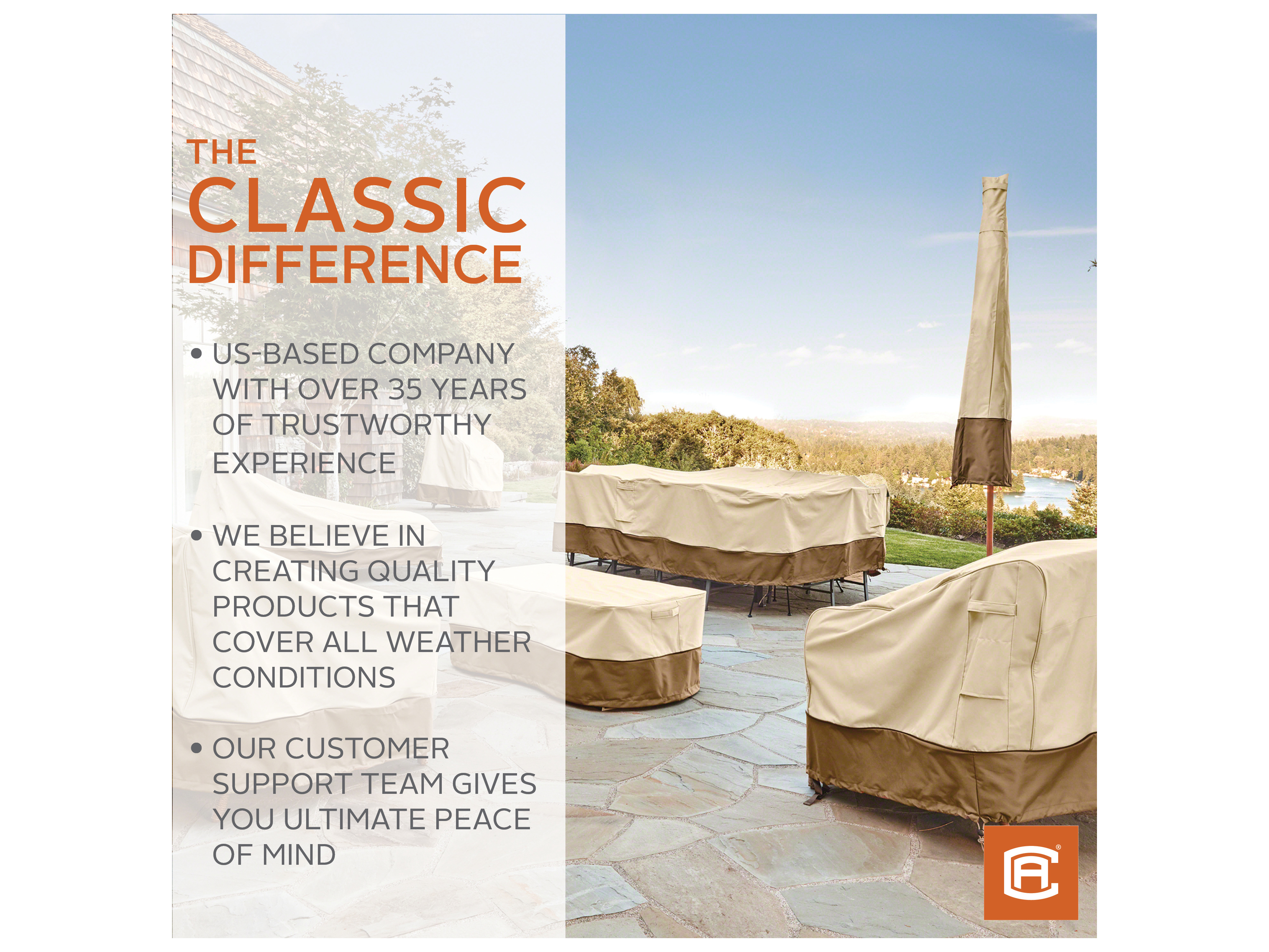 Duck Covers Veranda Pebble 110'' x 84'' Rectangular Bar Height Chair & Table Cover