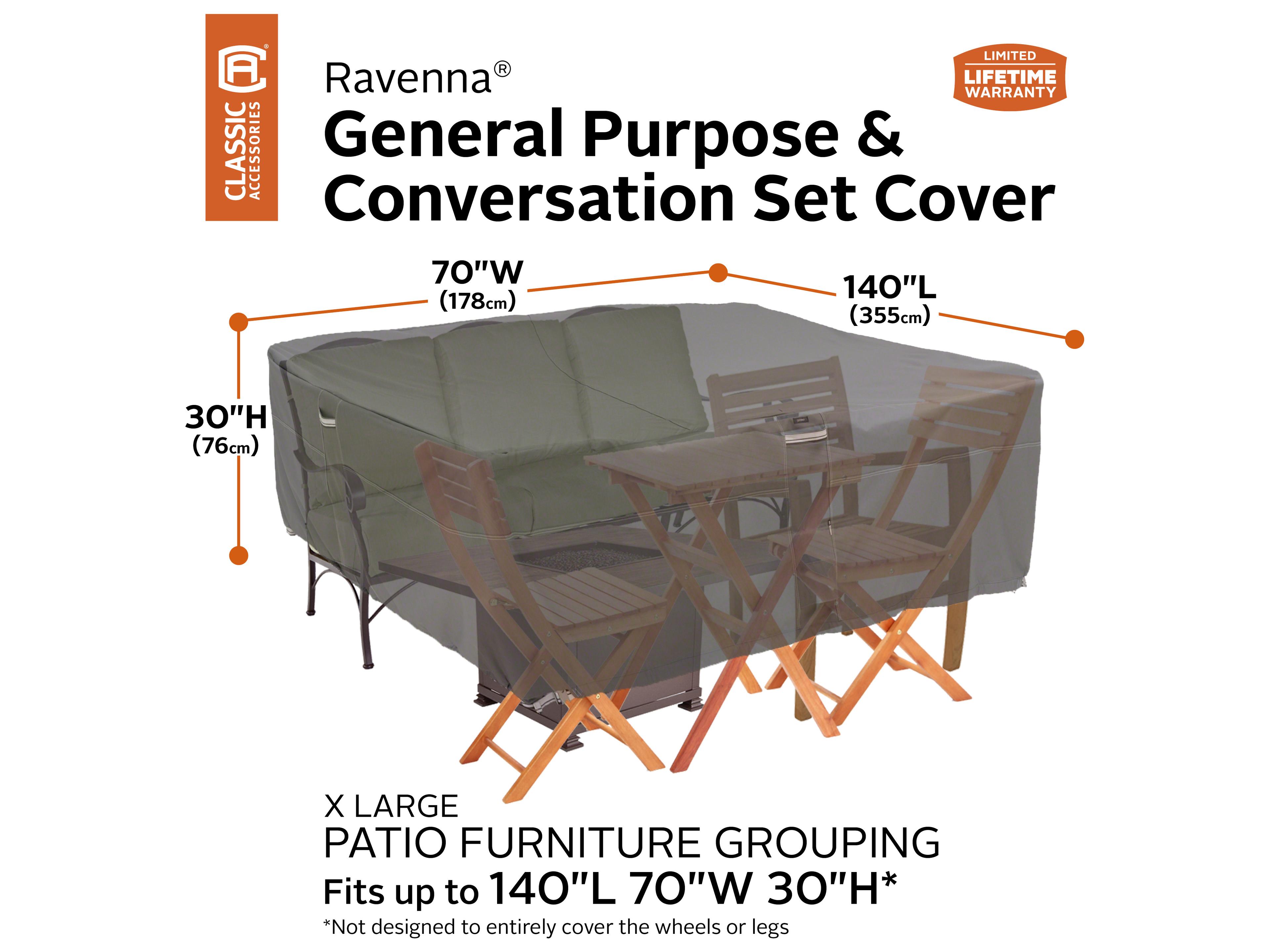 Duck Covers Ravenna Dark Taupe 142 Inch Rectangular General Purpose Furniture Cover