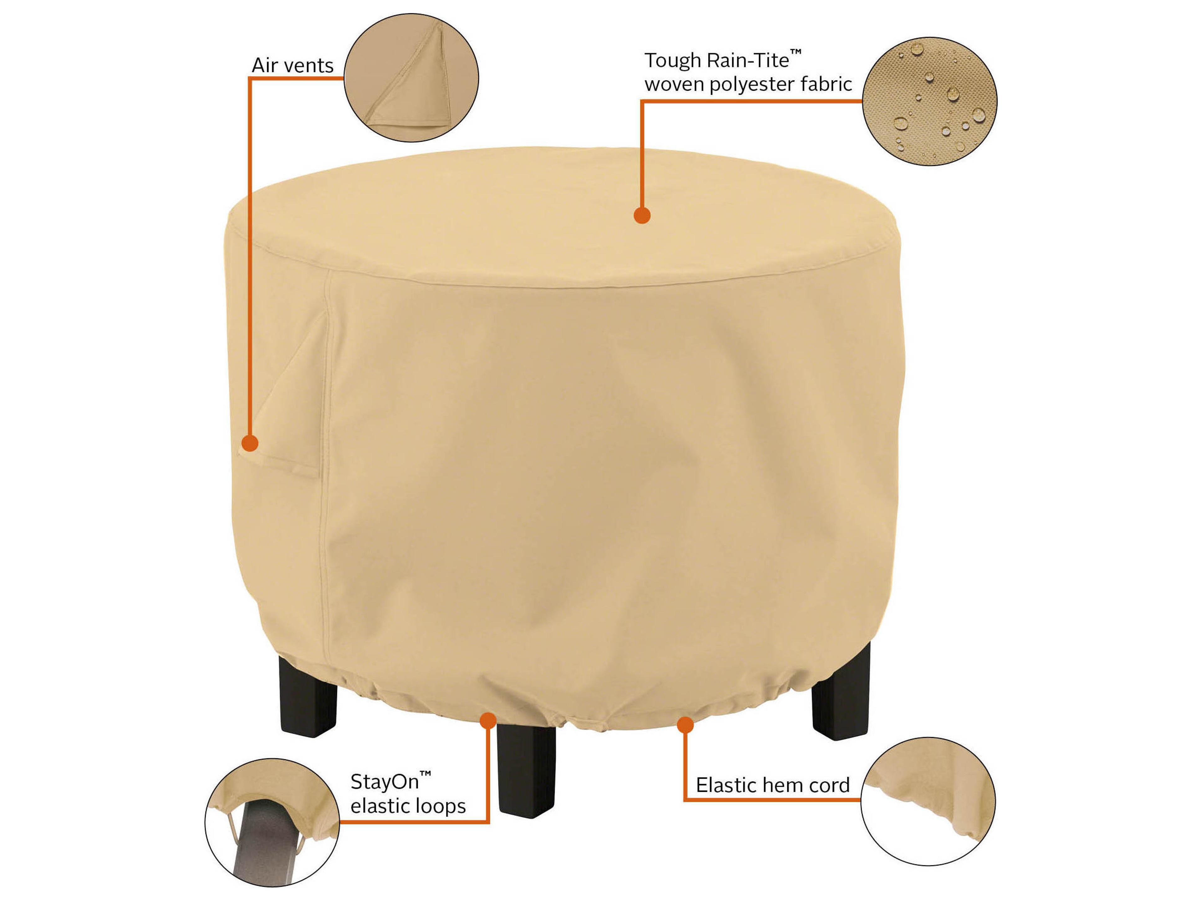 Duck Covers Terrazzo Sand 26 Inch Round Ottoman/Coffee Table Cover