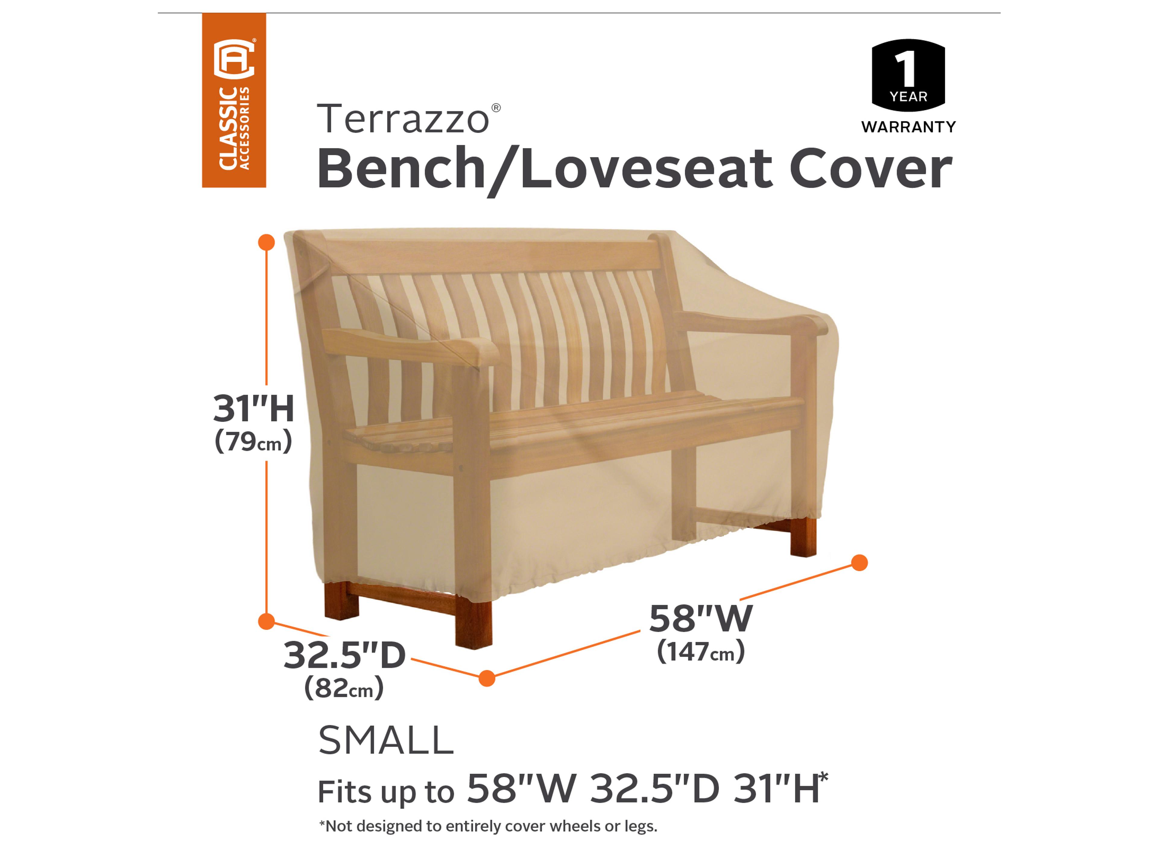 Duck Covers Terrazzo Sand 60 Inch Small Patio Bench/Loveseat Cover