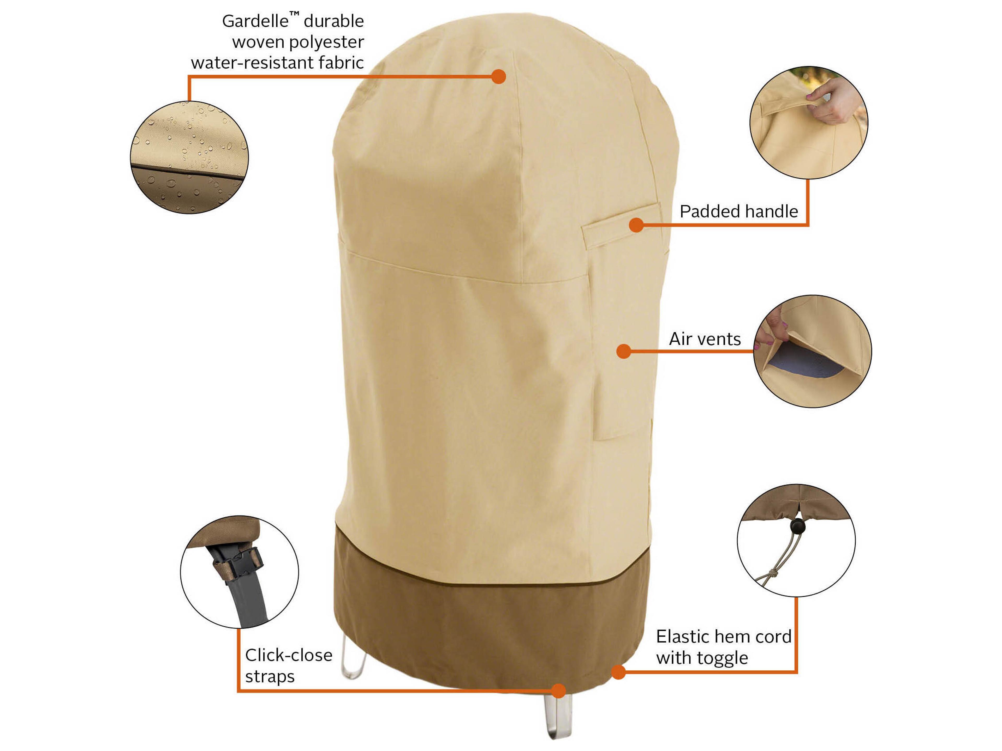 Duck Covers Veranda Pebble 24 Inch Round Barrel Smoker Cover