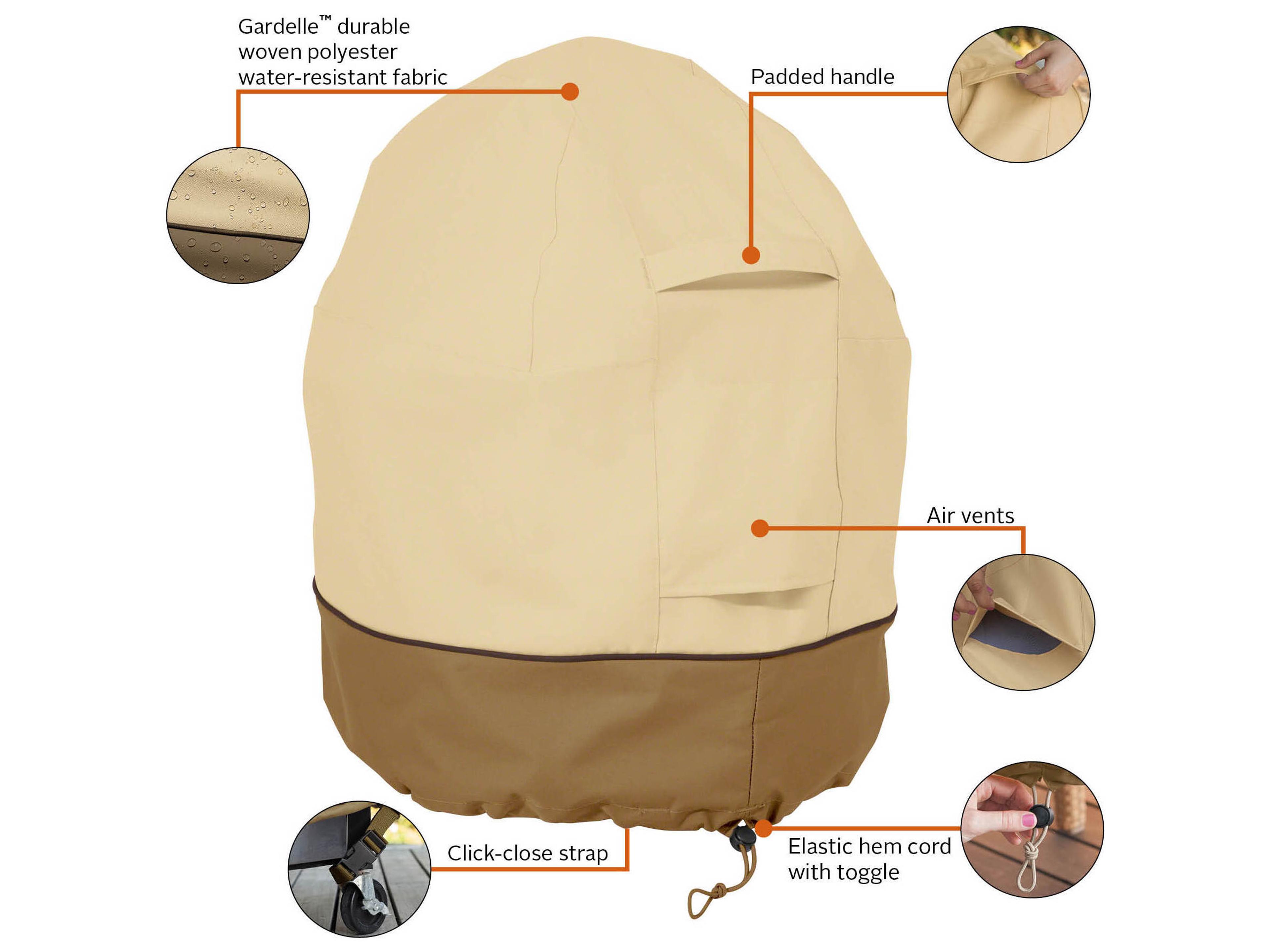 Duck Covers Veranda Pebble 21 Inch Mini Kamado Ceramic Grill Cover