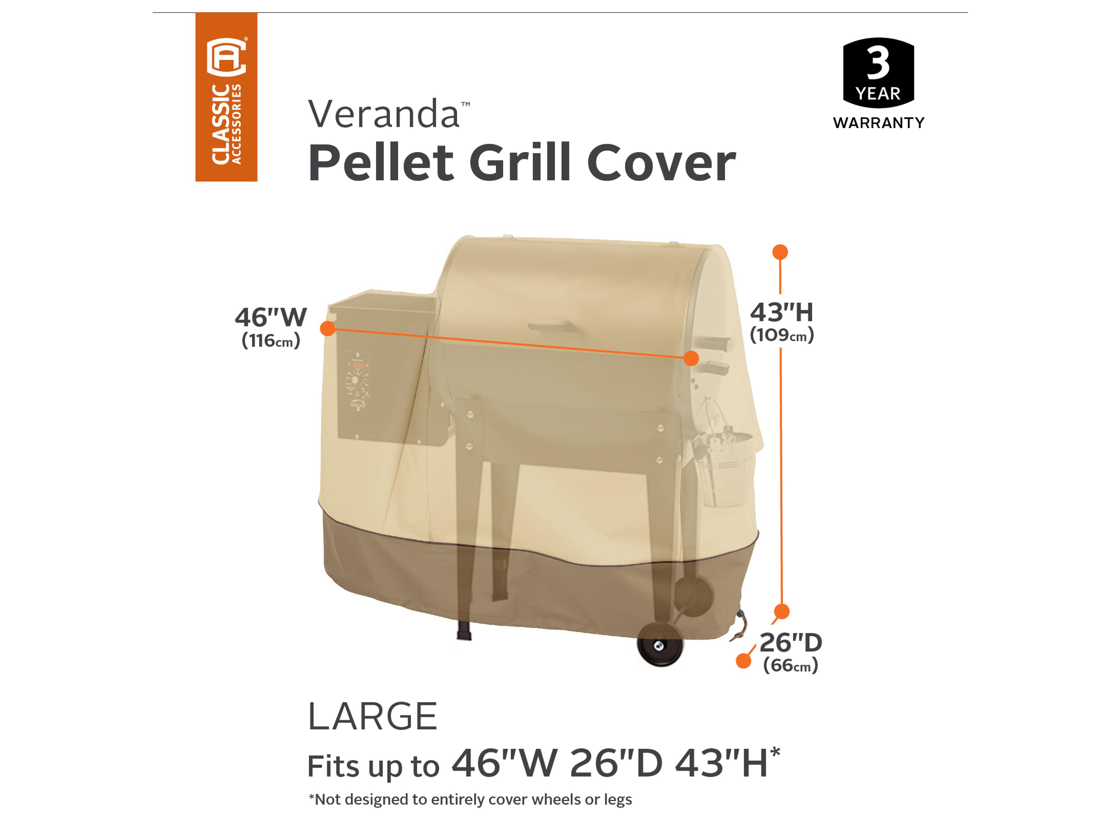 Duck Covers Veranda Pebble 46 Inch Large Pellet Grill Cover