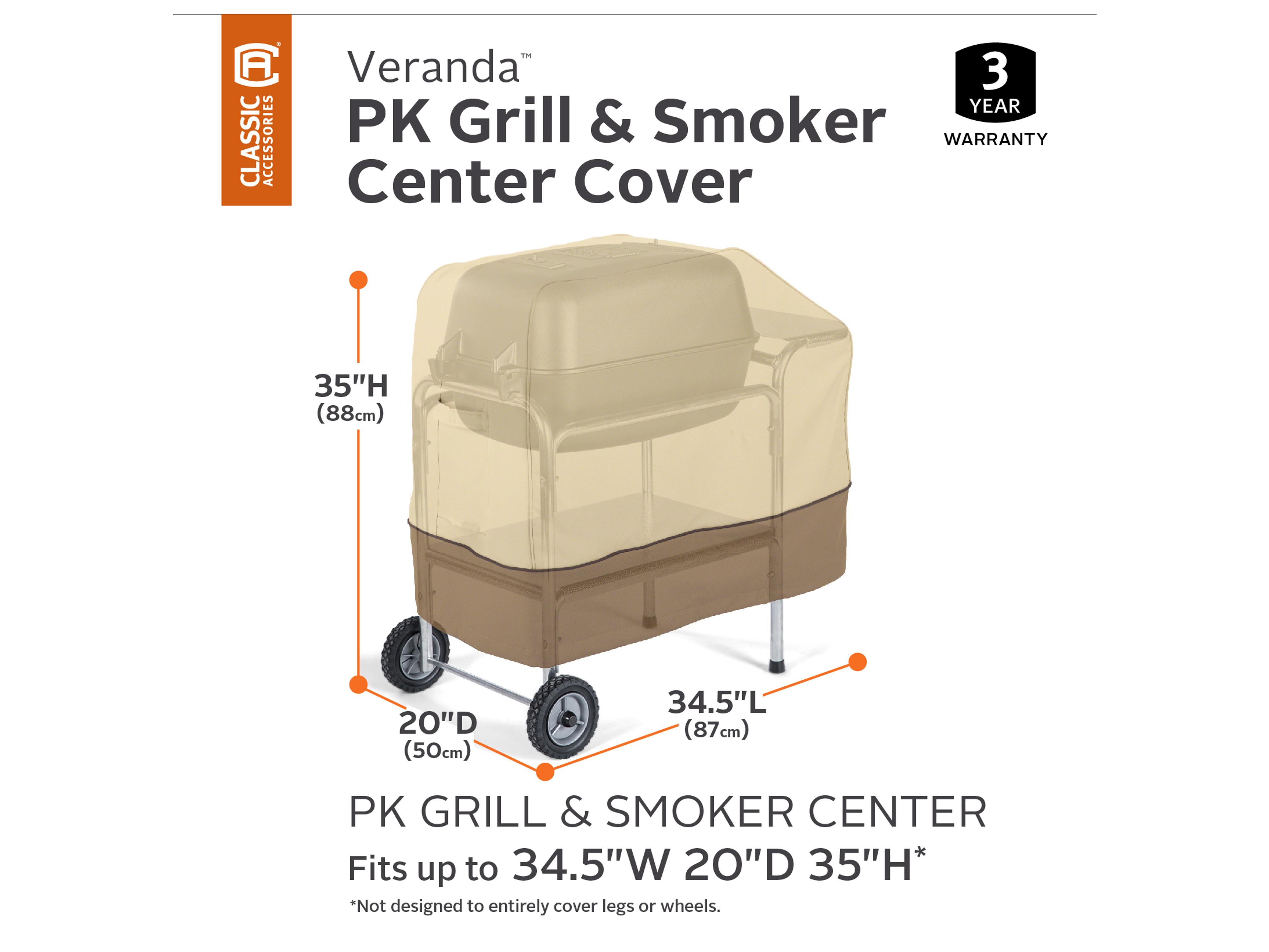 Duck Covers Veranda Pebble 34.5 Inch PK Grill & Smoker Center Cover