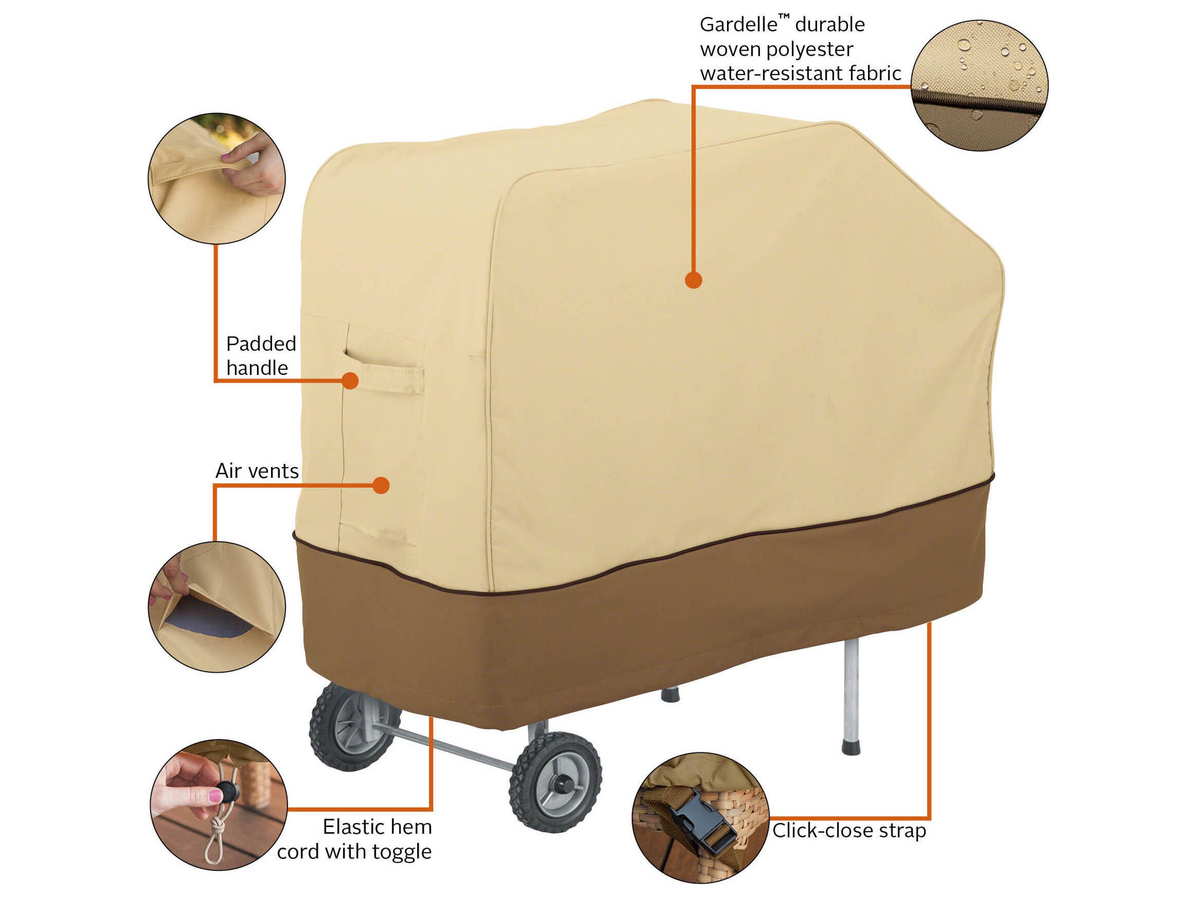 Duck Covers Veranda Pebble 34.5 Inch PK Grill & Smoker Center Cover