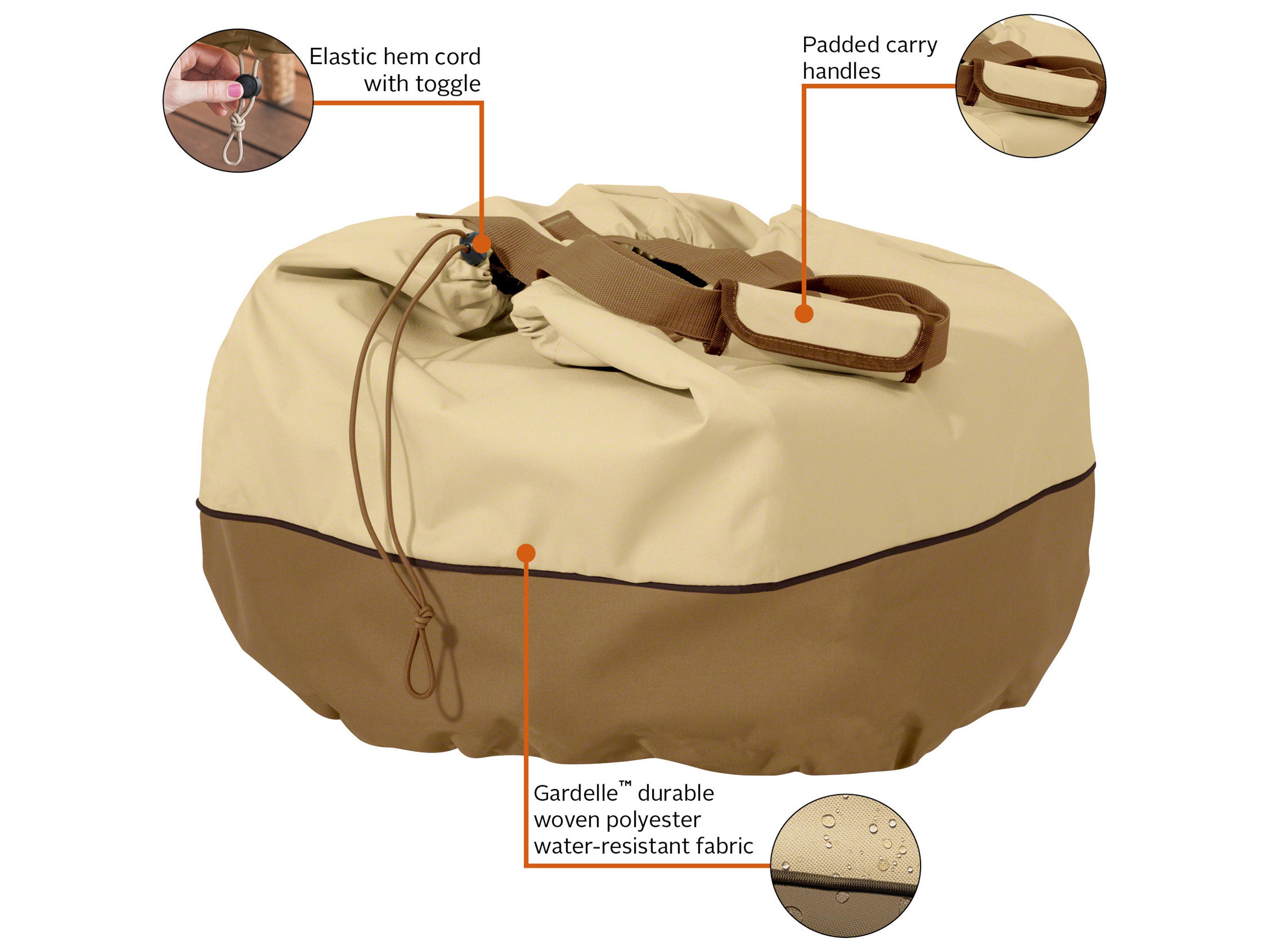 Duck Covers Veranda Pebble 22 Inch Round Table Top Grill Cover & Carry Bag