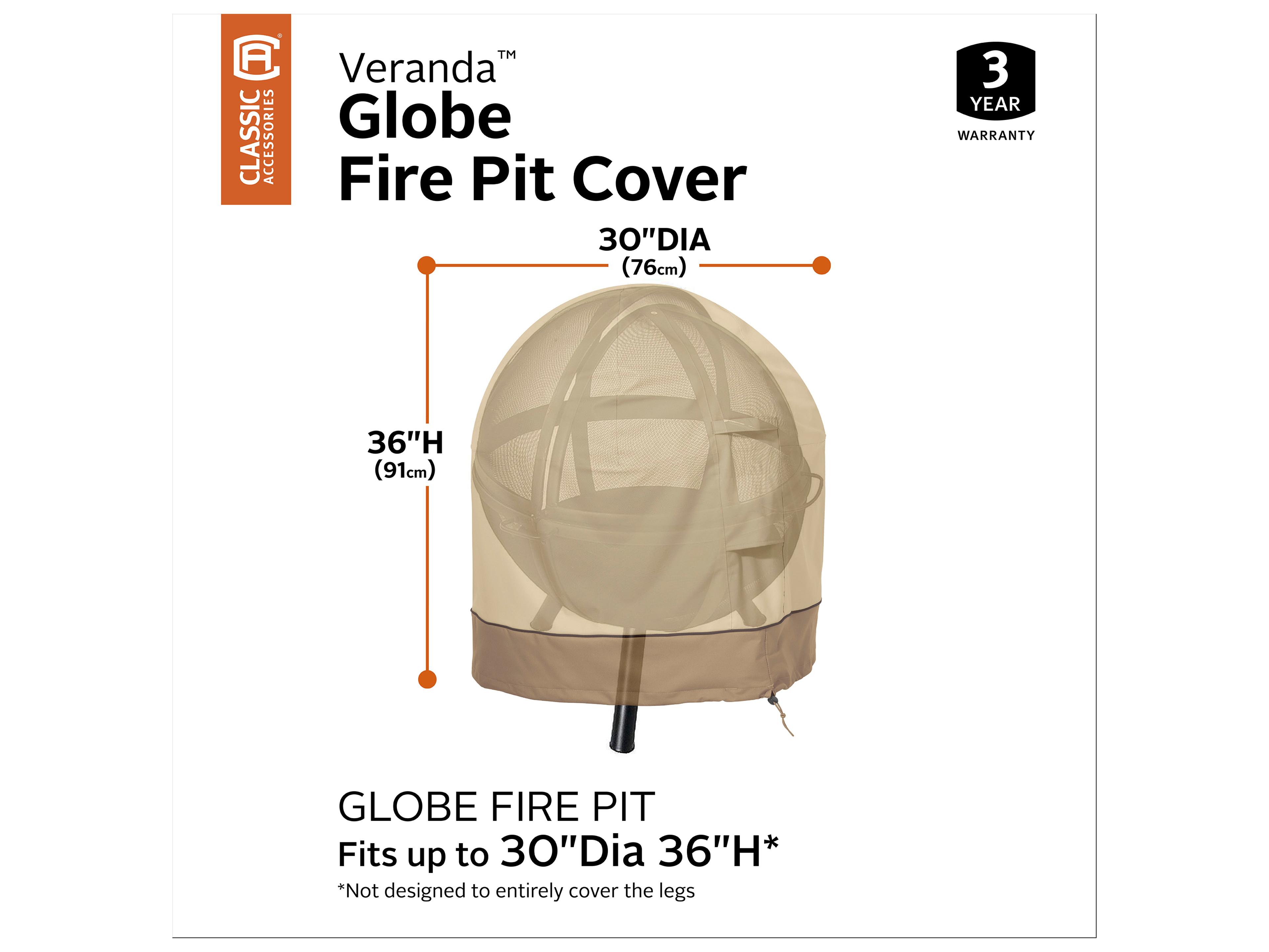 Duck Covers Veranda Pebble 34.1 Inch Globe Fire Pit Cover