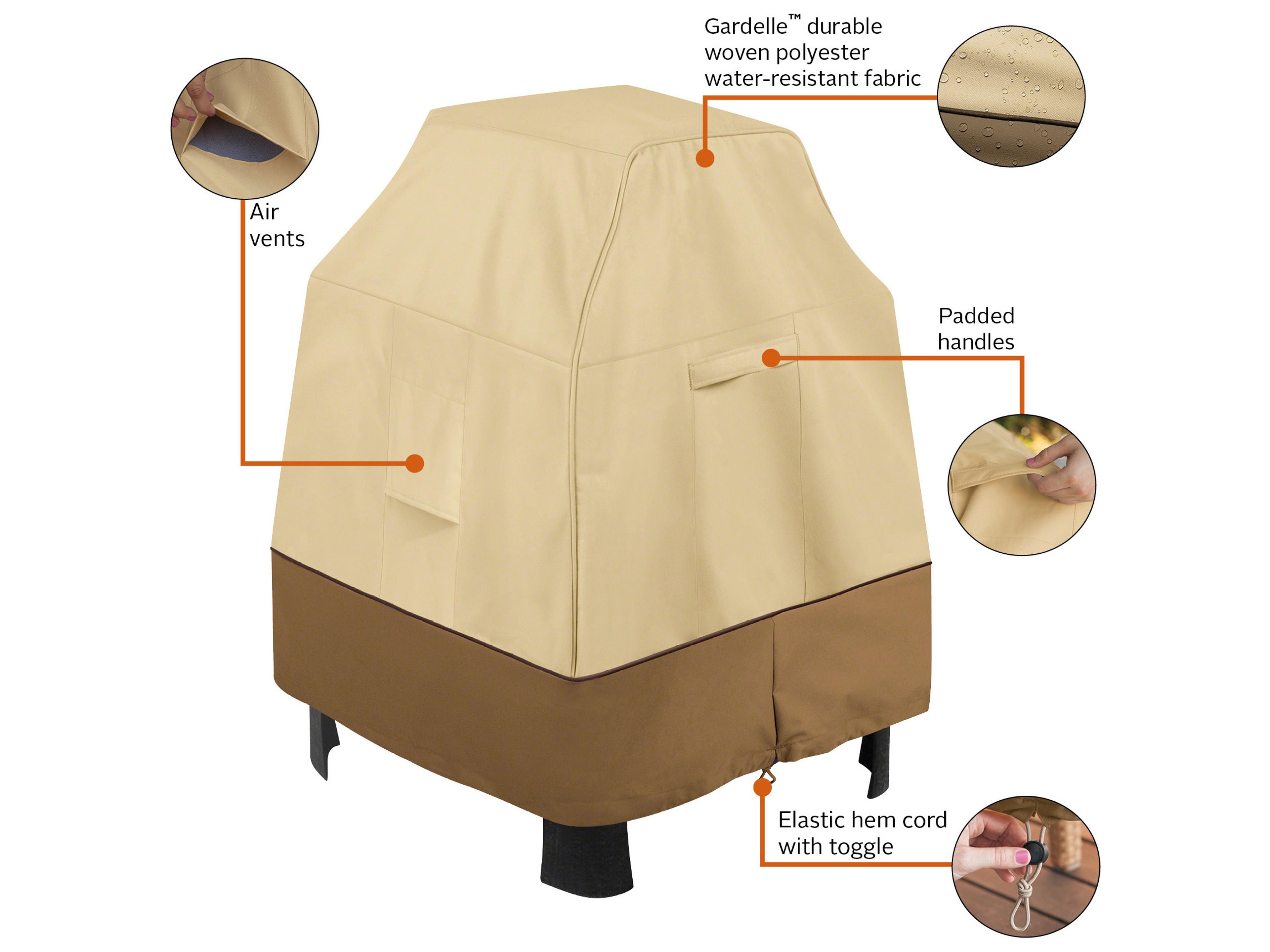 Duck Covers Veranda Pebble 33 Inch Outdoor Fireplace Cover