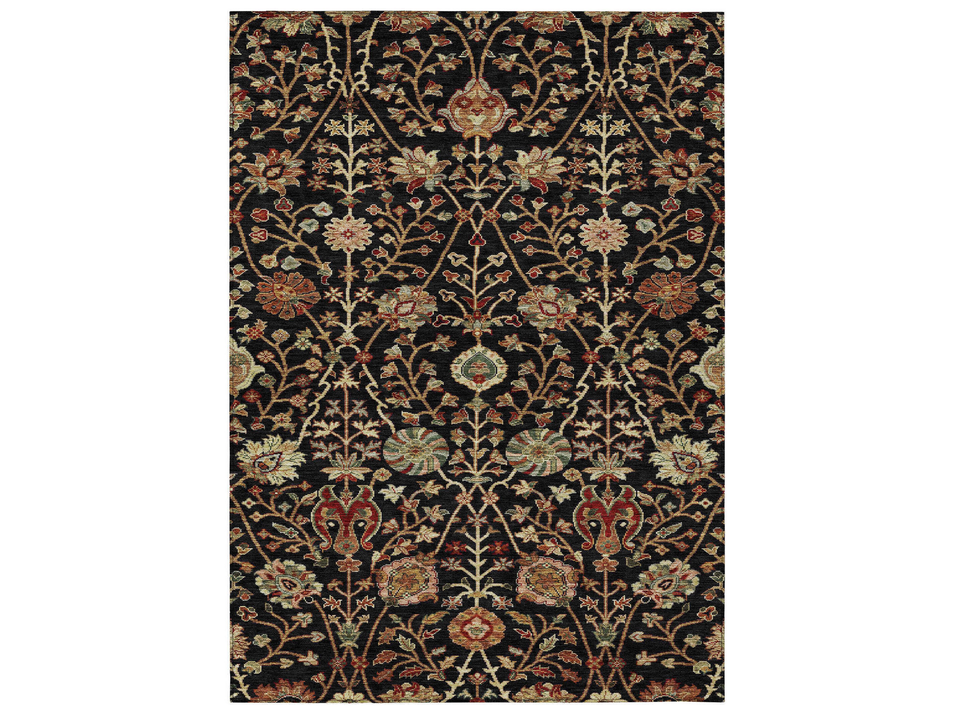 Rug Company Chantille ACN1085 Black Floral Area Rug