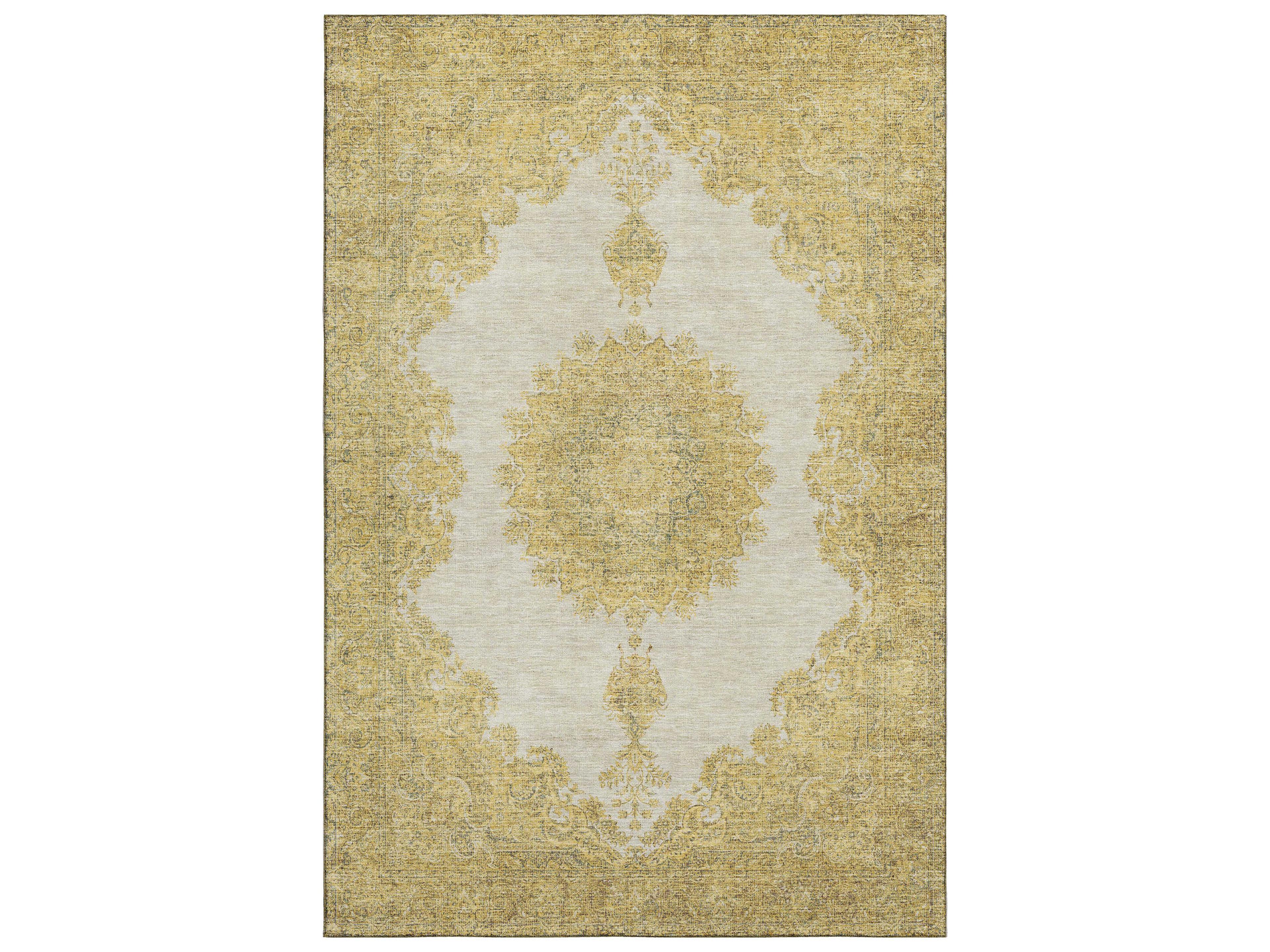 Amanti Gold Area Rug Traditional Distressed