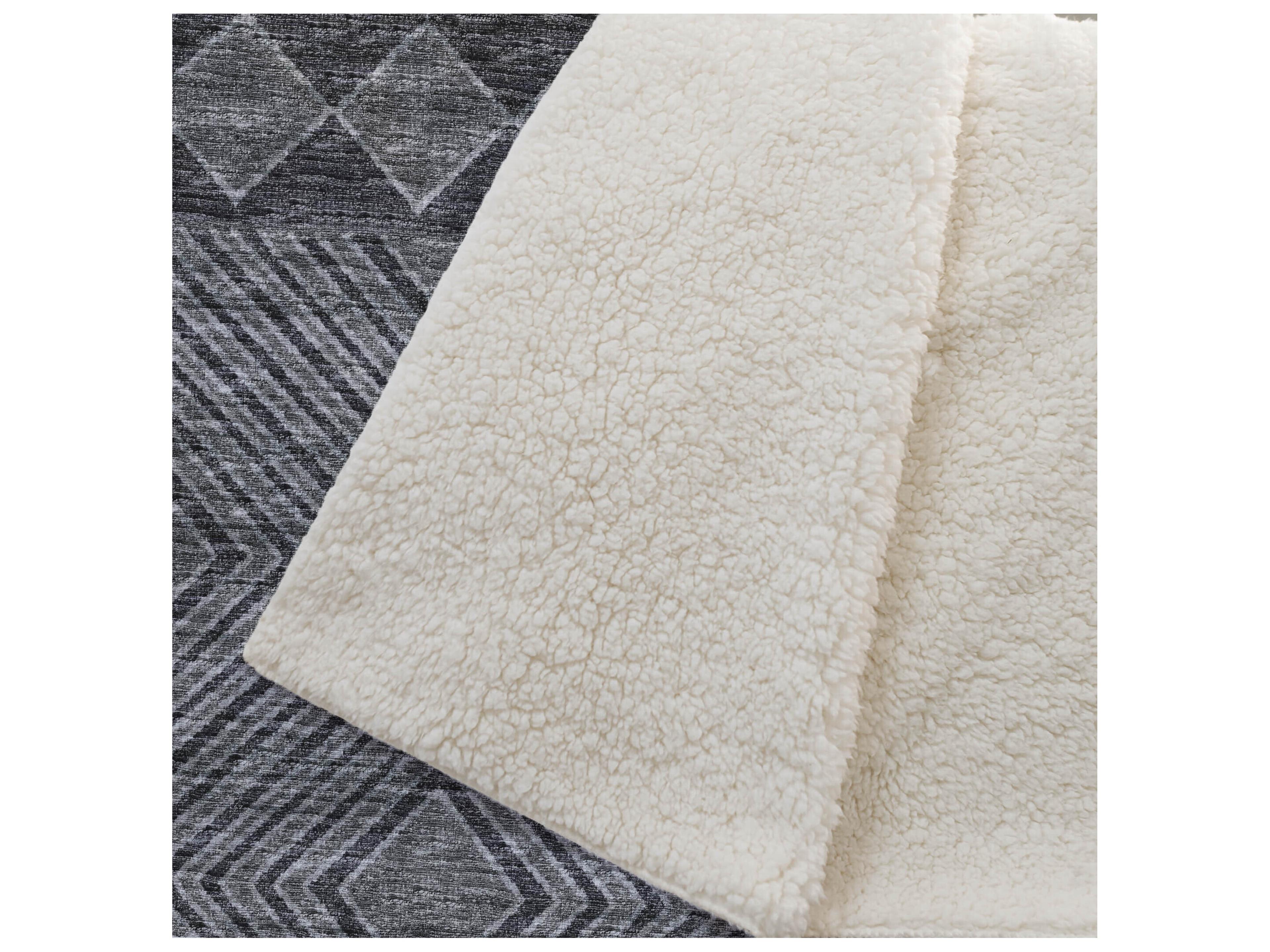 Dalyn Sherpa Gray Polyester Throw