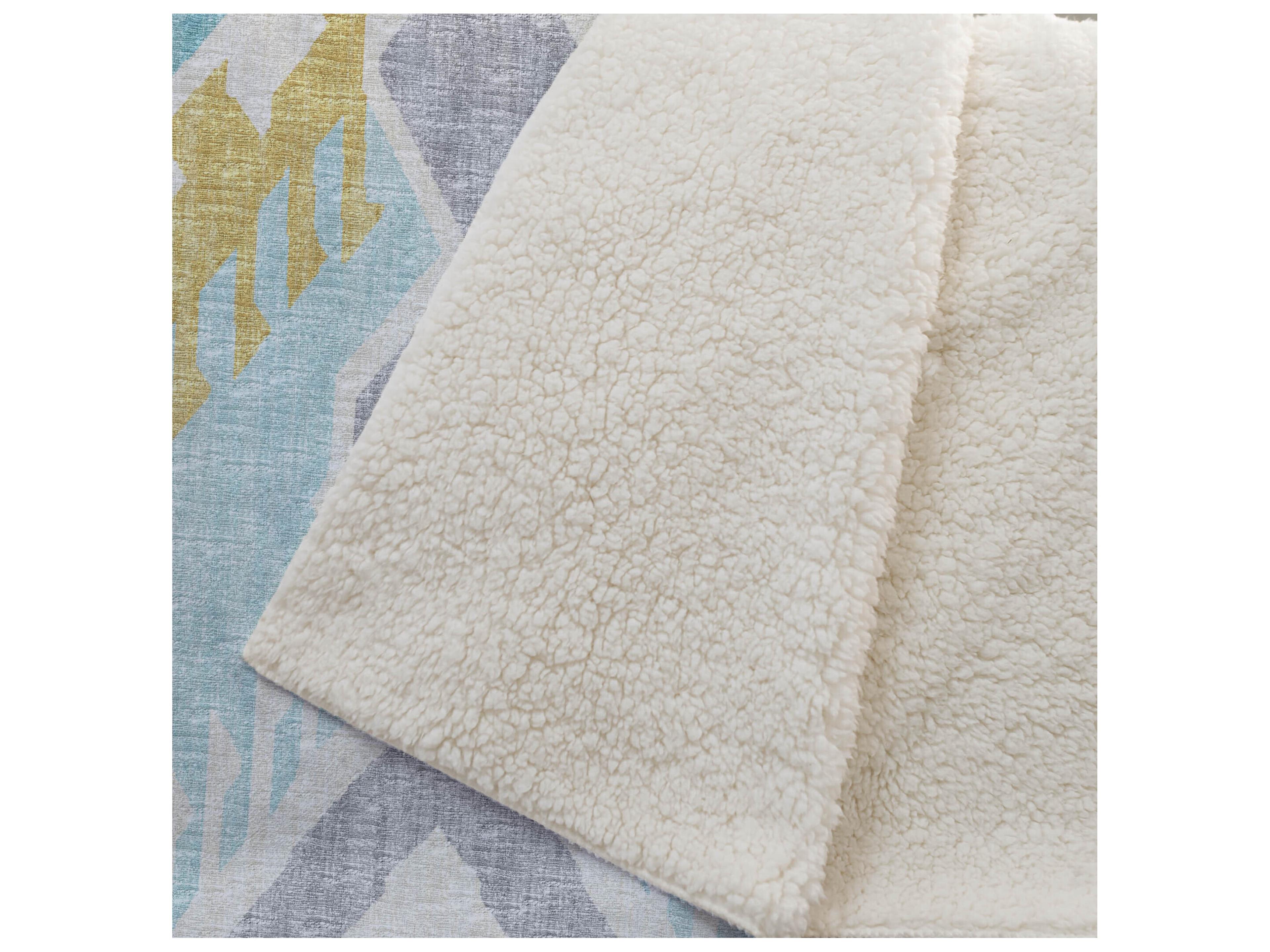 Dalyn Sherpa Blue Polyester Throw