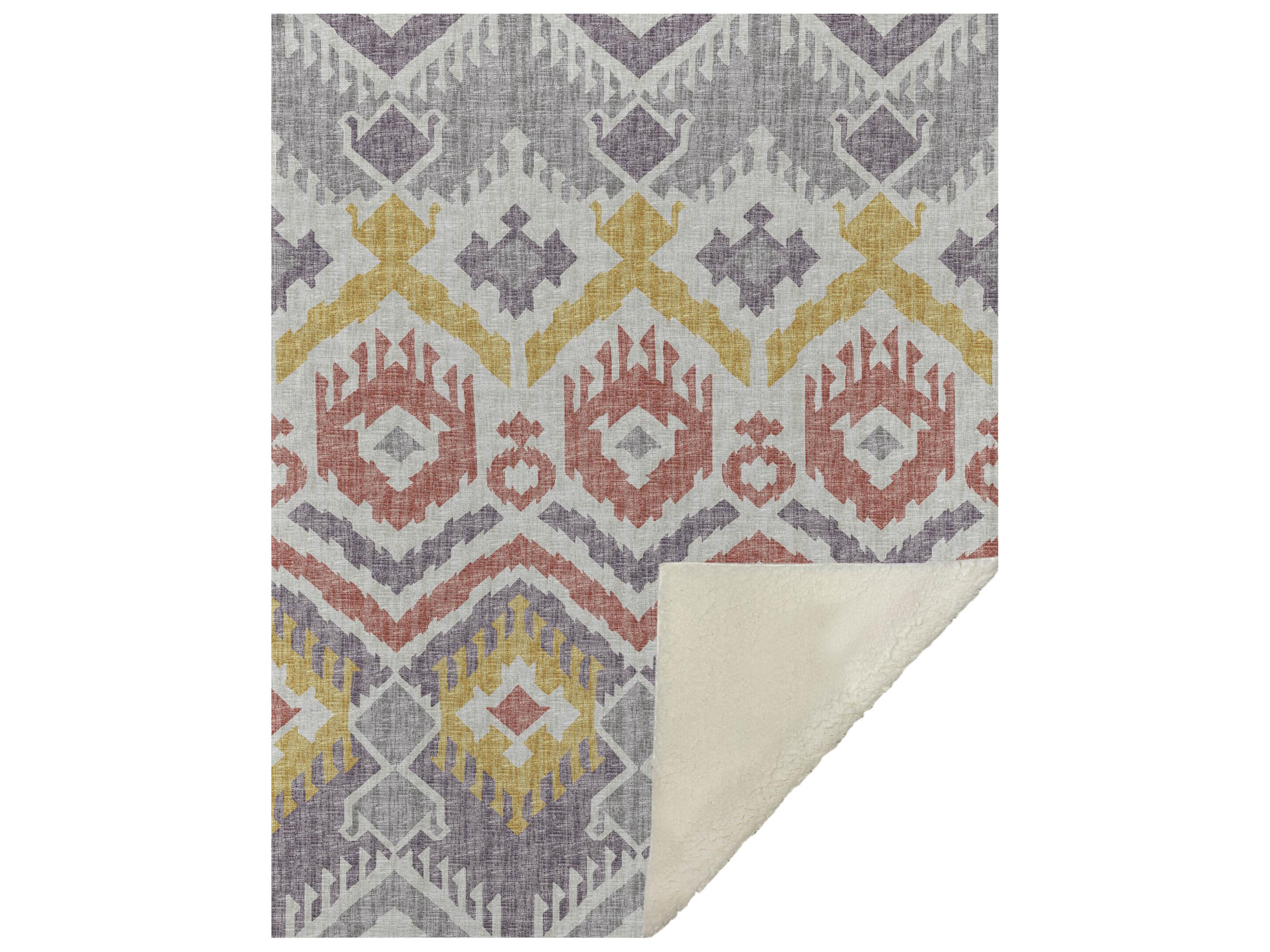 Dalyn Sherpa Purple Polyester Throw