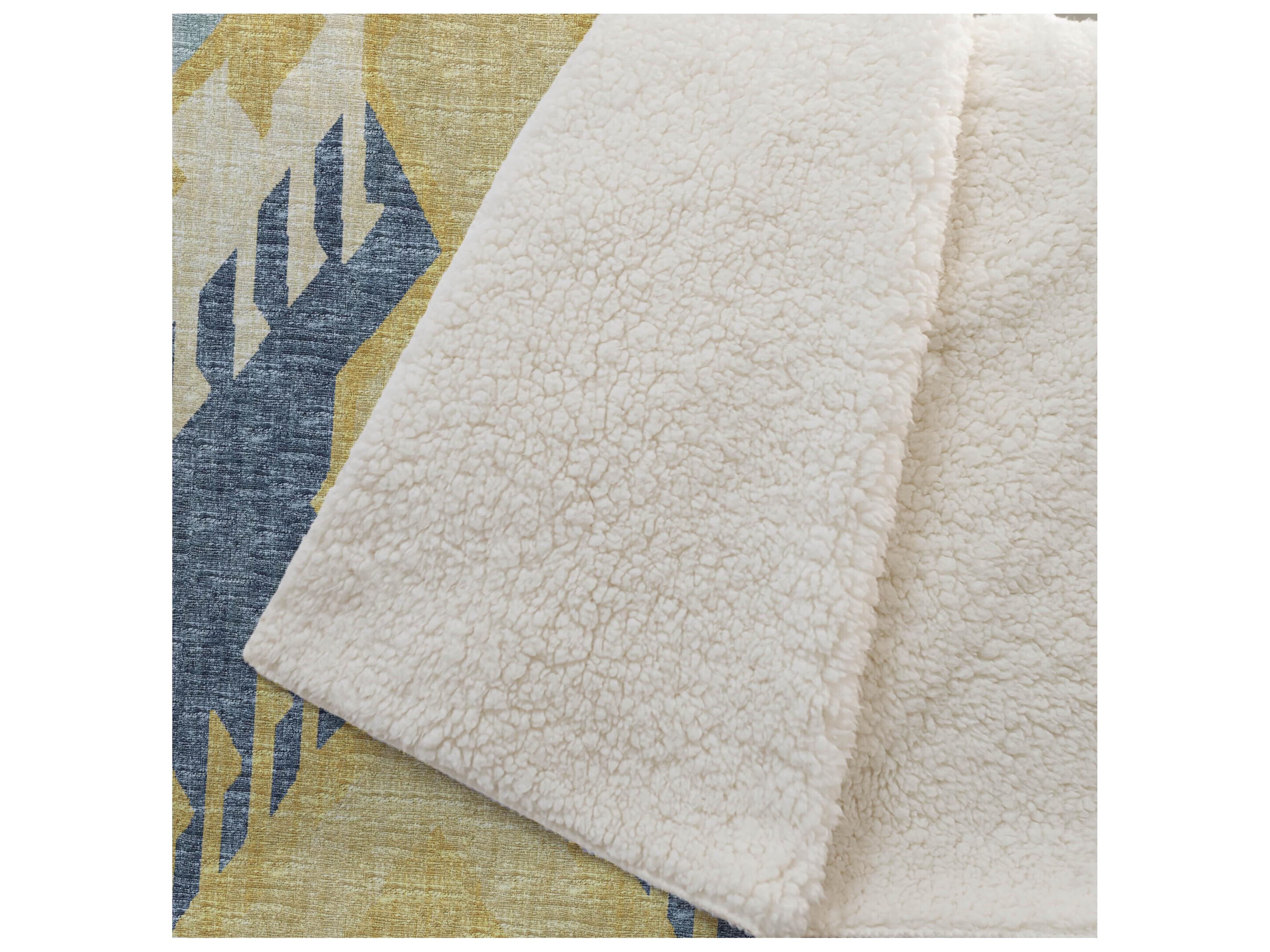 Dalyn Sherpa Yellow Polyester Throw