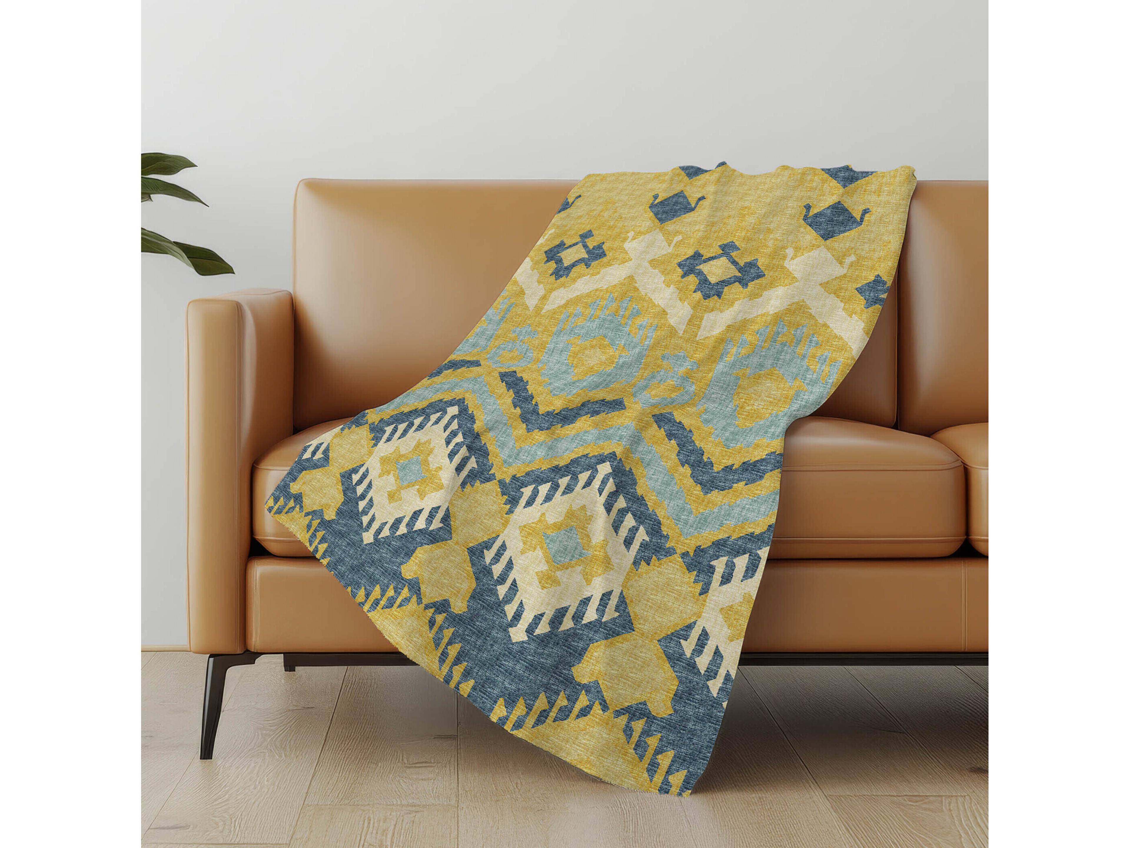 Dalyn Sherpa Yellow Polyester Throw