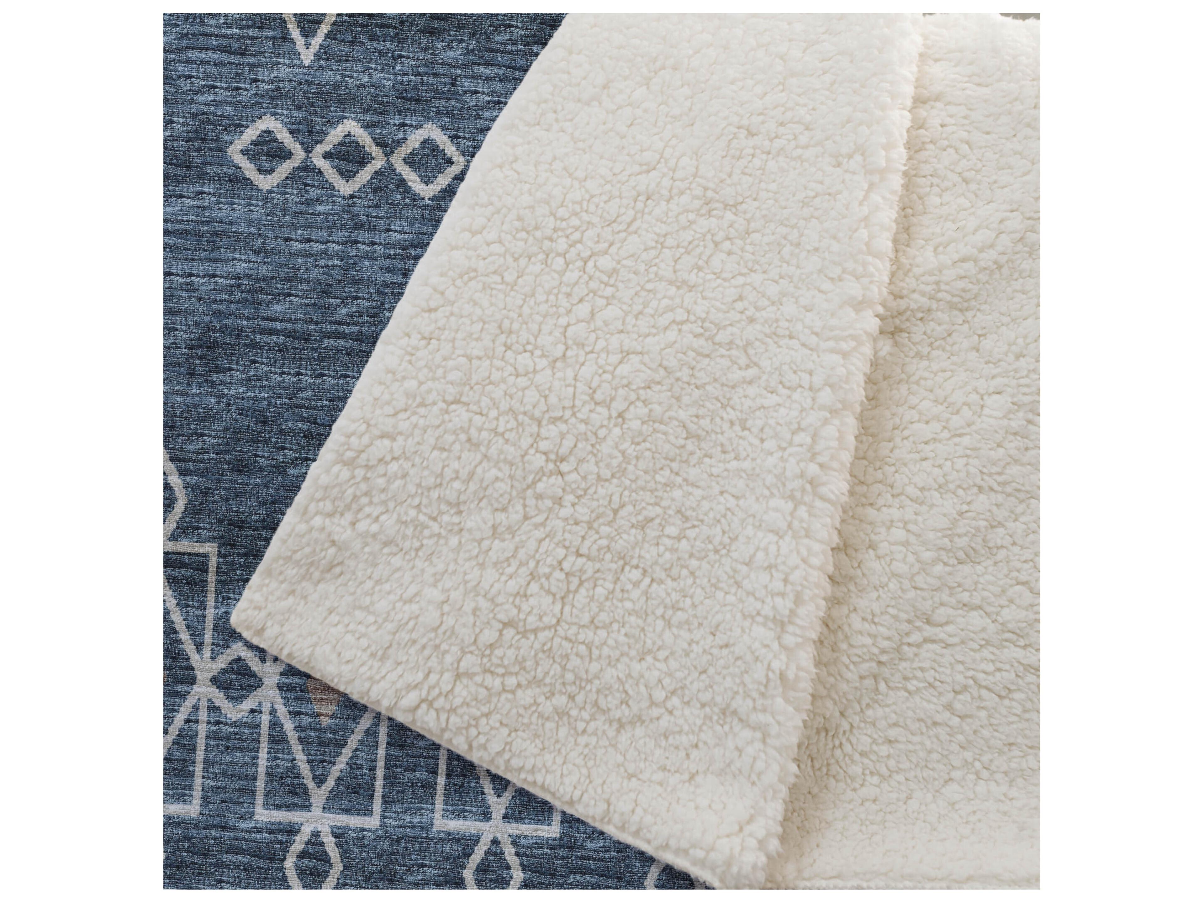 Dalyn Sherpa Blue Polyester Throw