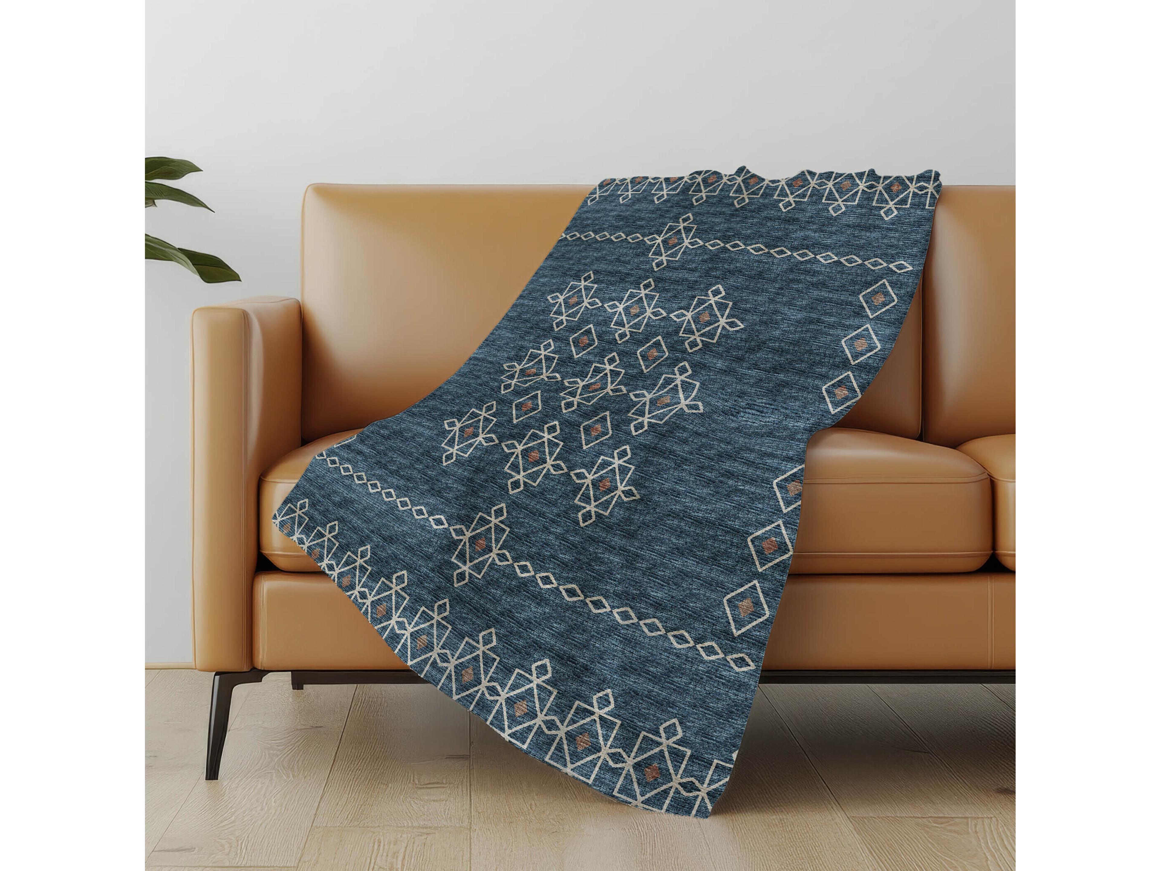 Dalyn Sherpa Blue Polyester Throw