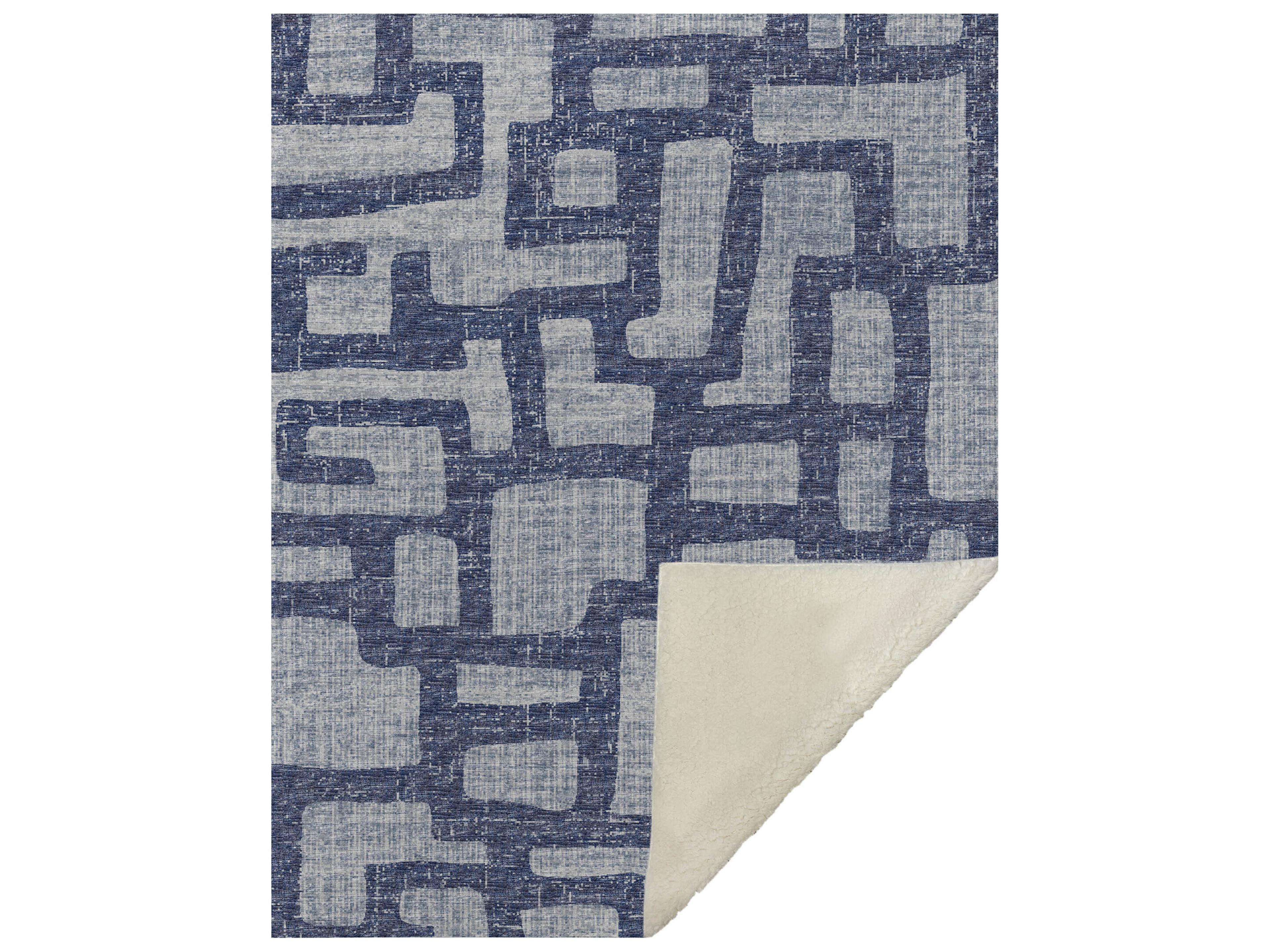 Sherpa Blue Polyester Throw