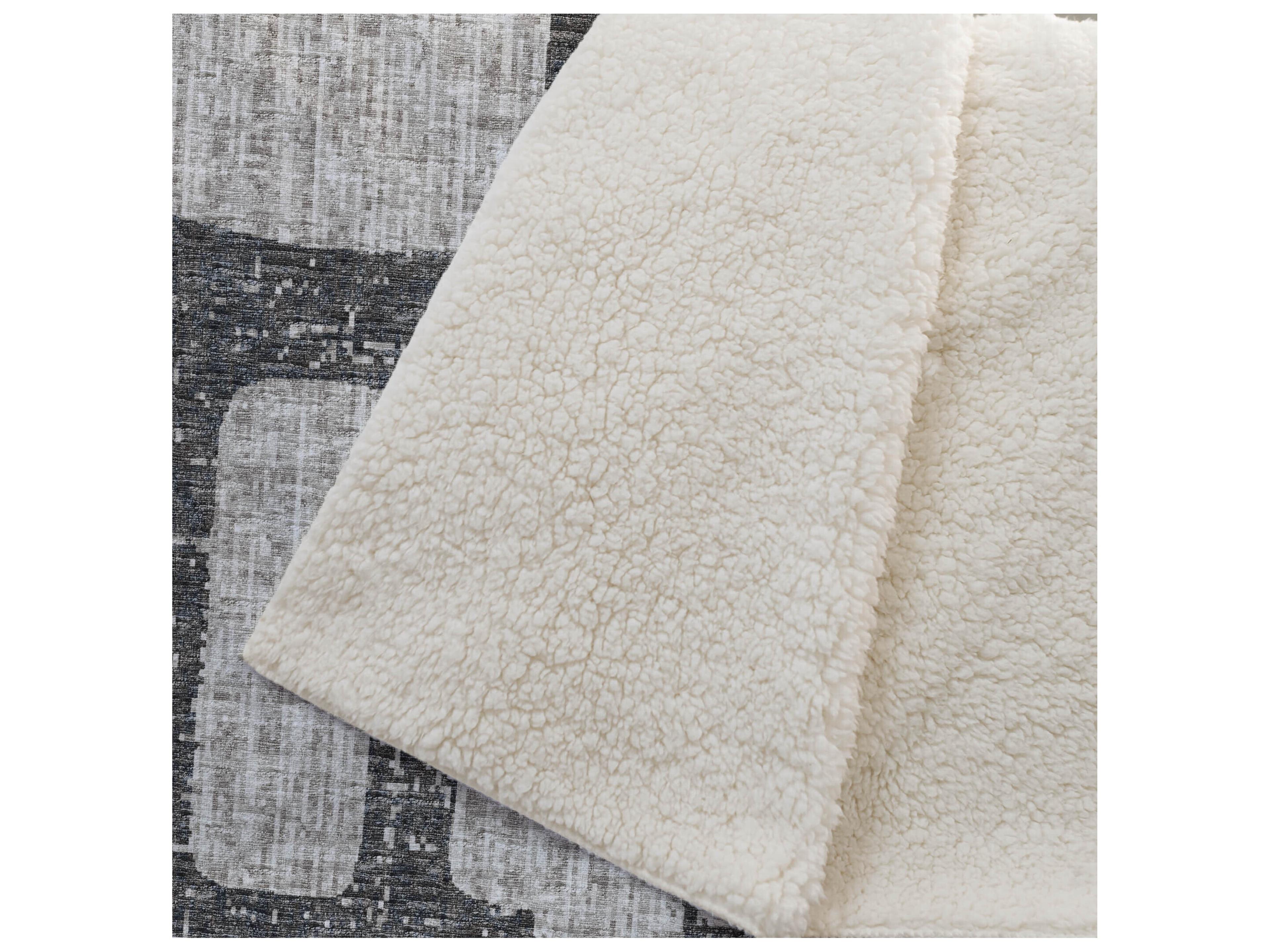 Dalyn Sherpa Gray Polyester Throw