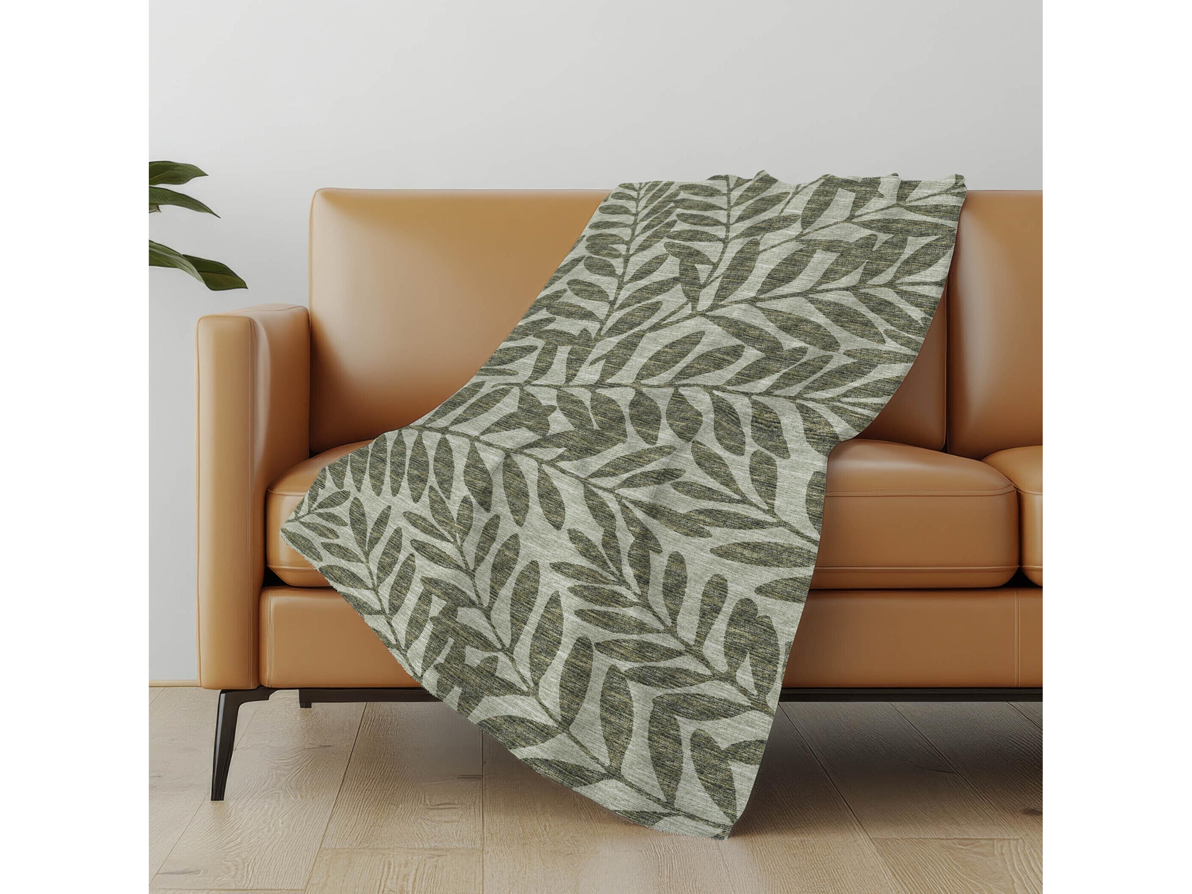 Dalyn Sherpa Green Polyester Throw
