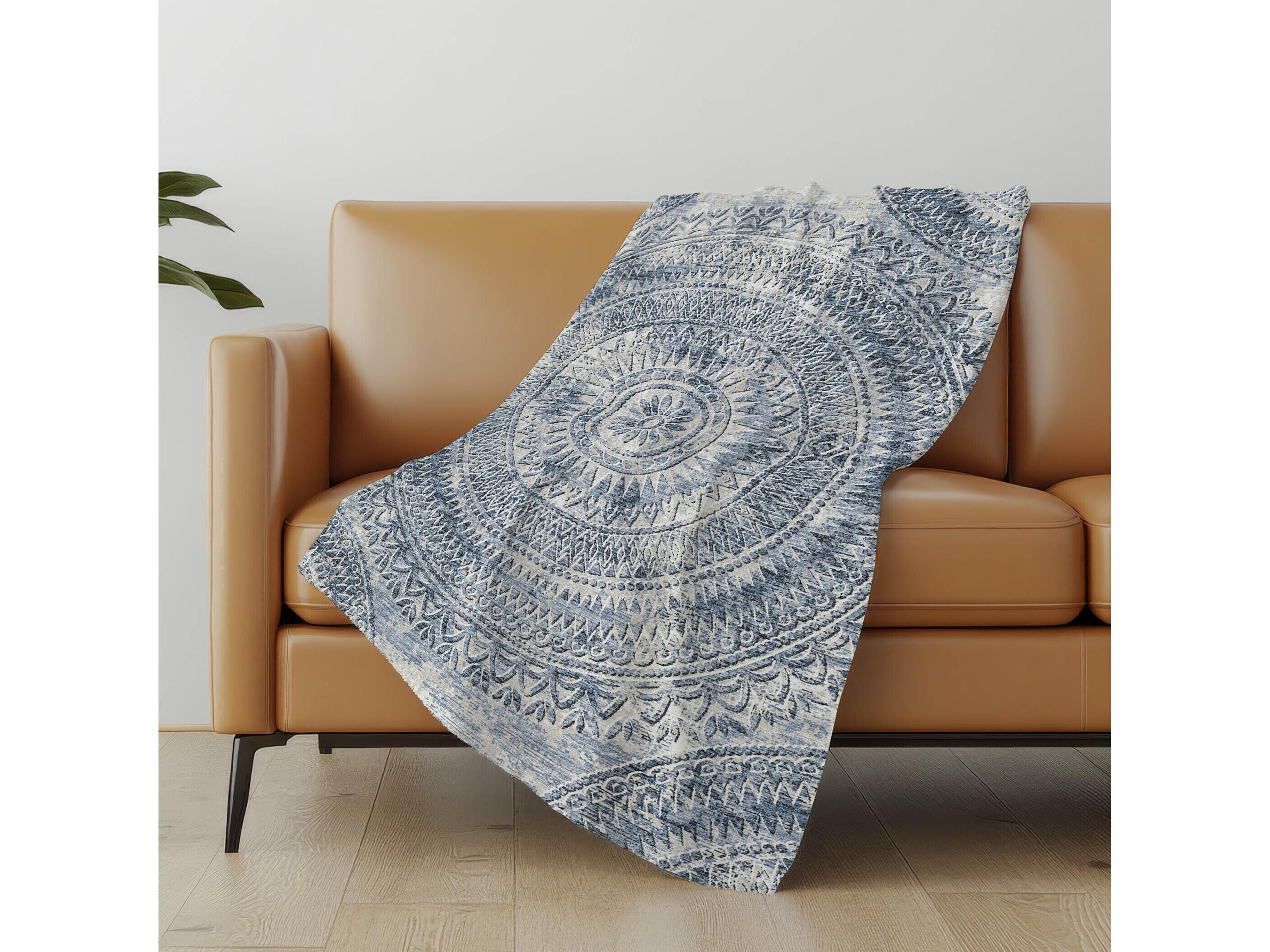Dalyn Sherpa Blue Polyester Throw