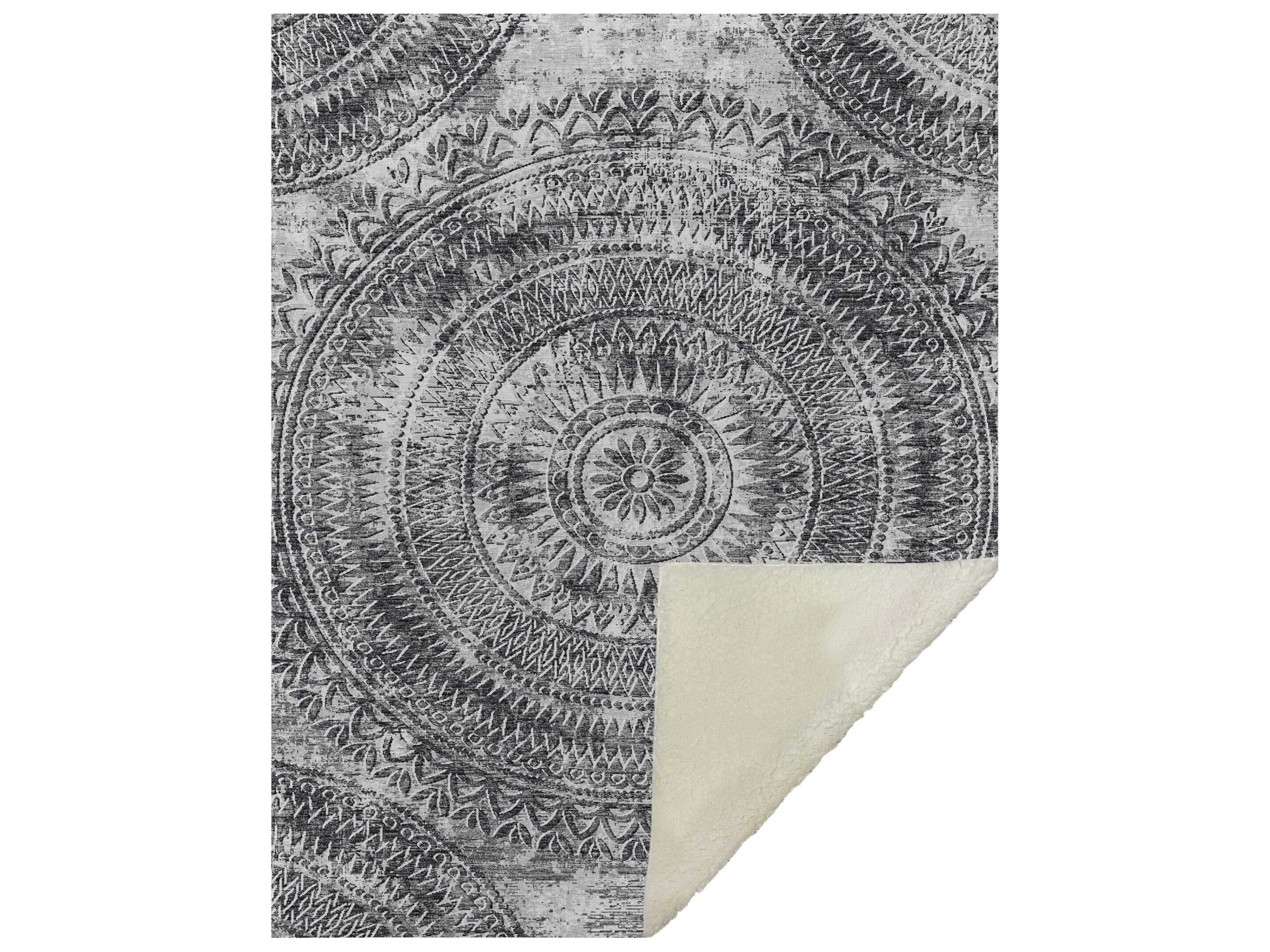 Sherpa Gray Polyester Throw