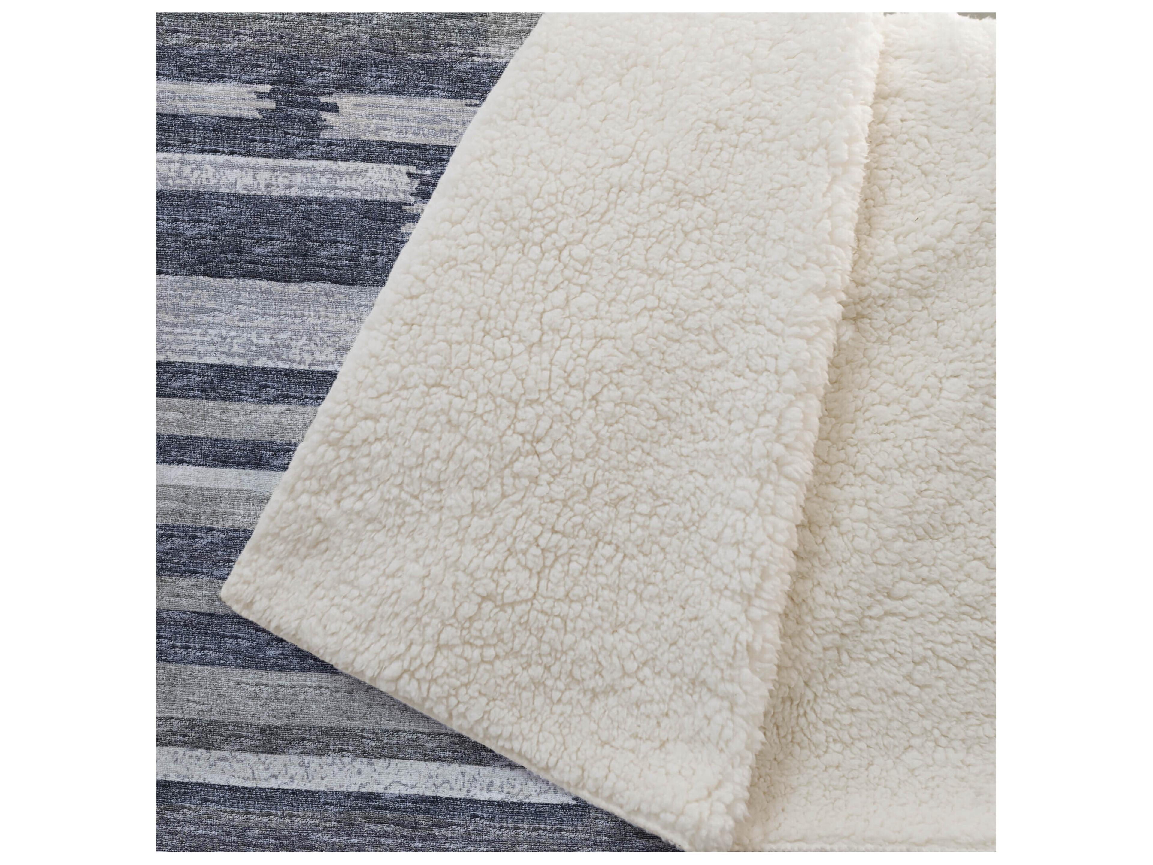 Dalyn Sherpa Gray Polyester Throw