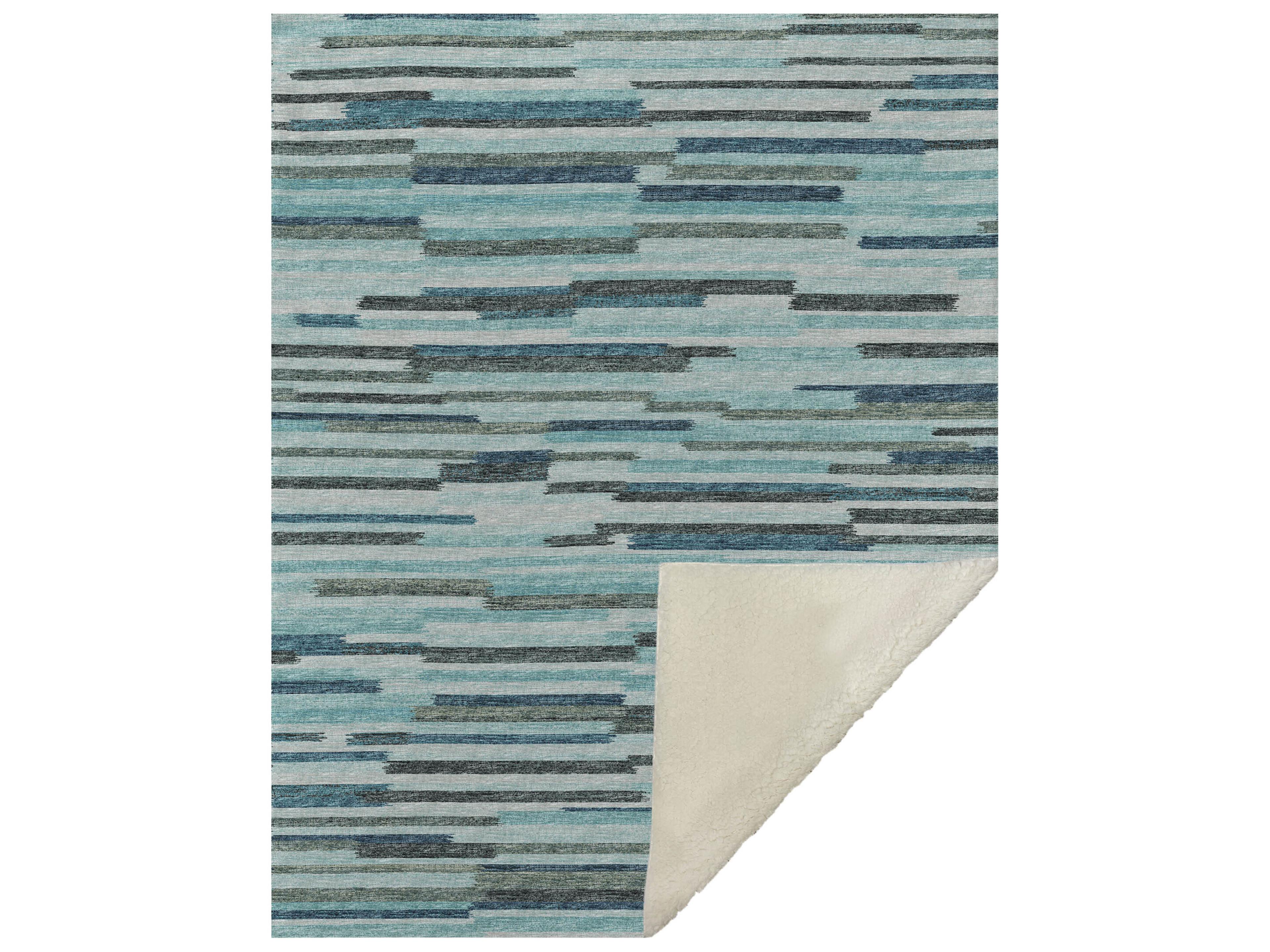 Sherpa Blue Polyester Throw