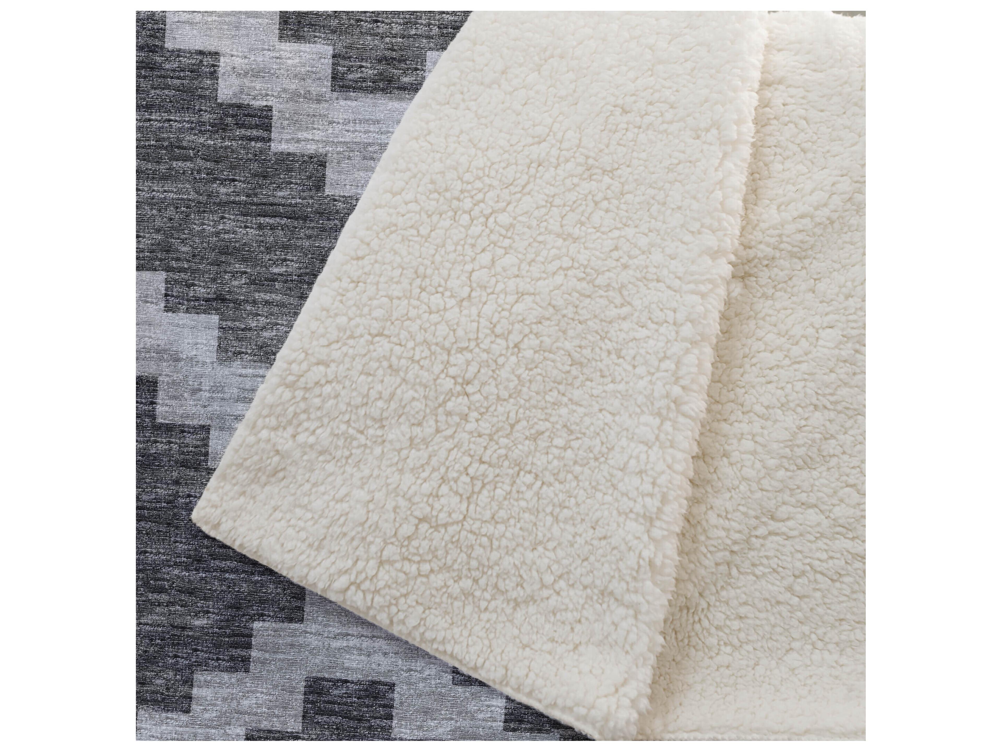 Dalyn Sherpa Gray Polyester Throw