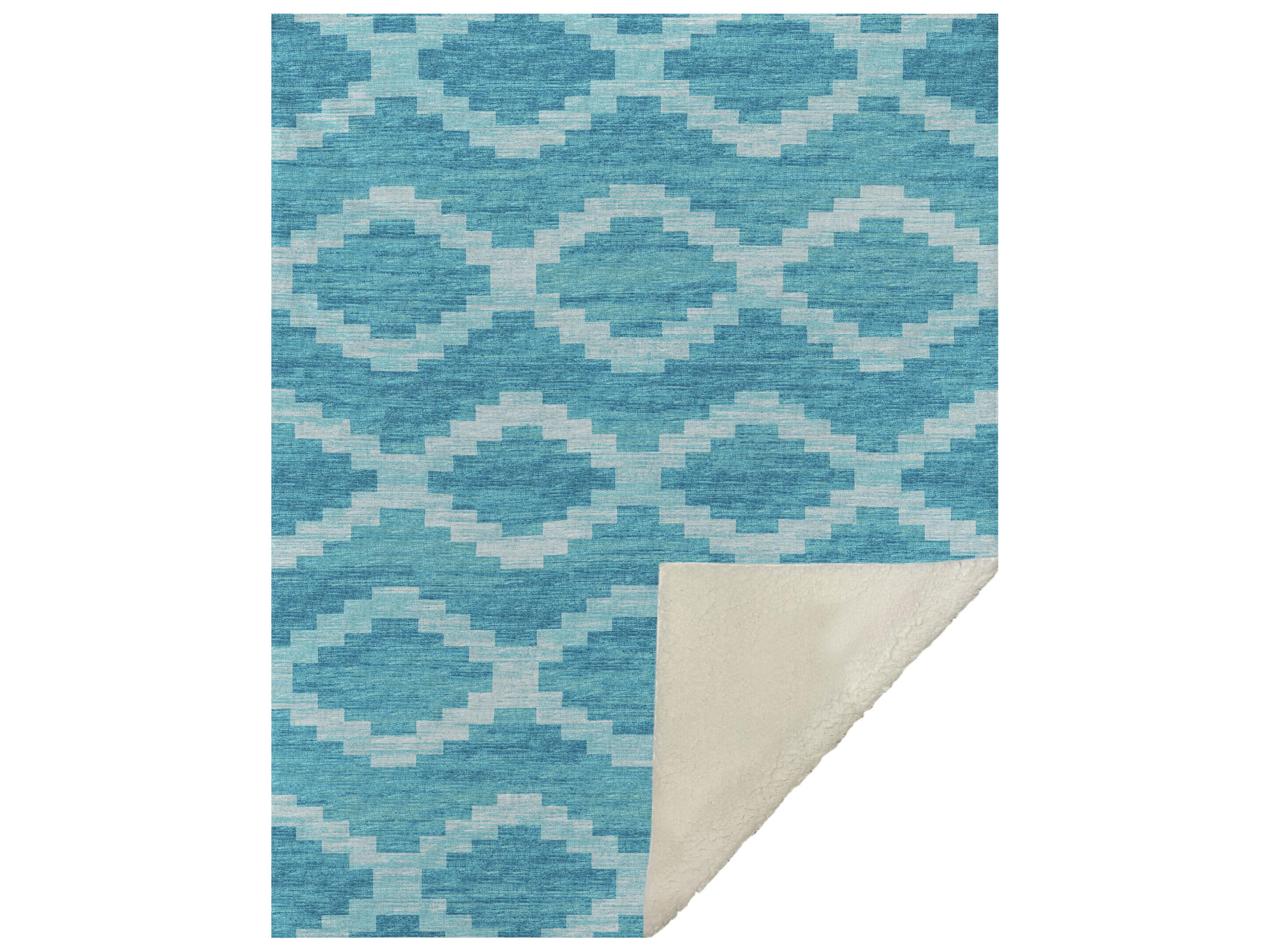 Sherpa Blue Polyester Throw