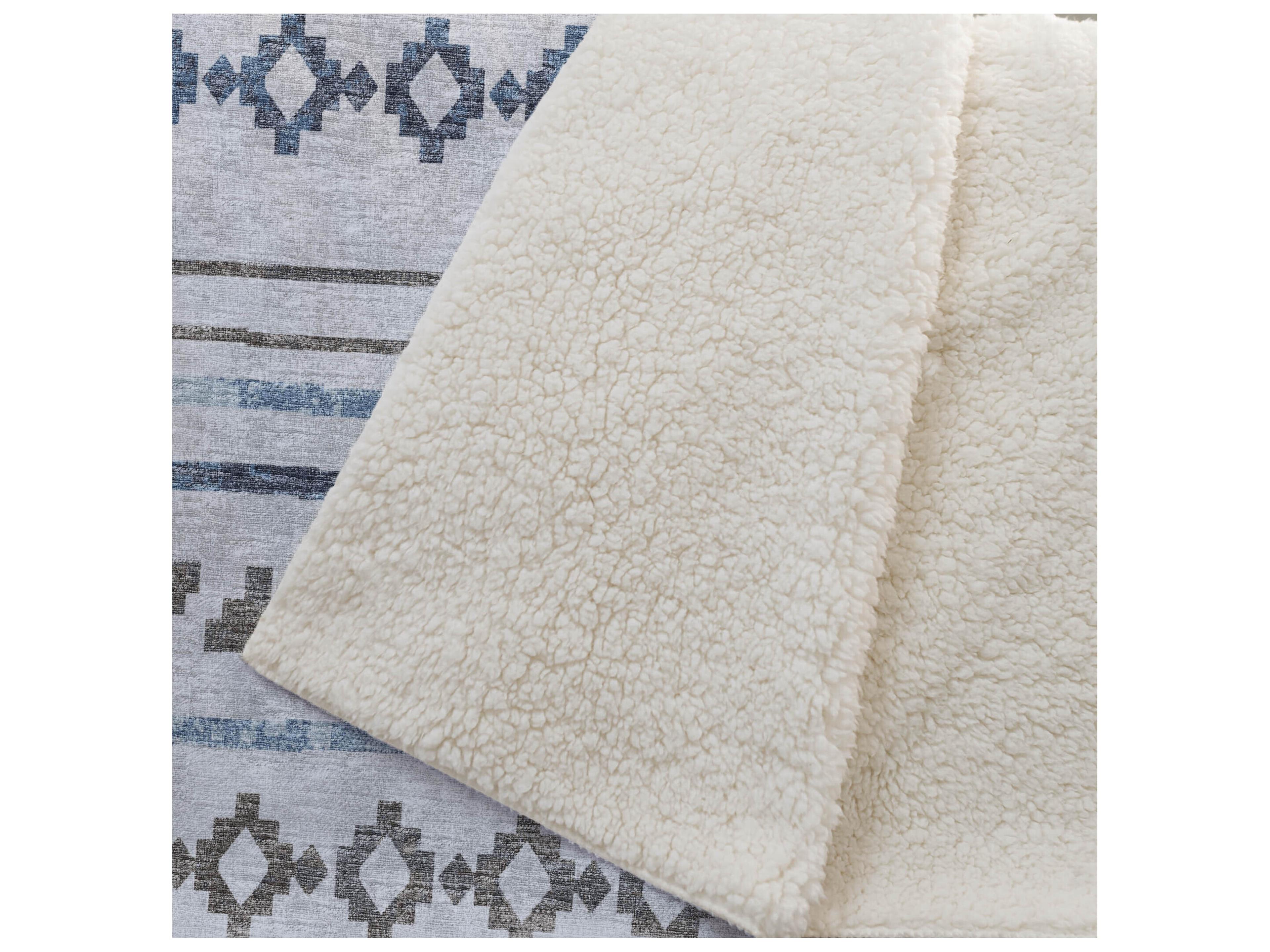 Dalyn Sherpa Gray Polyester Throw