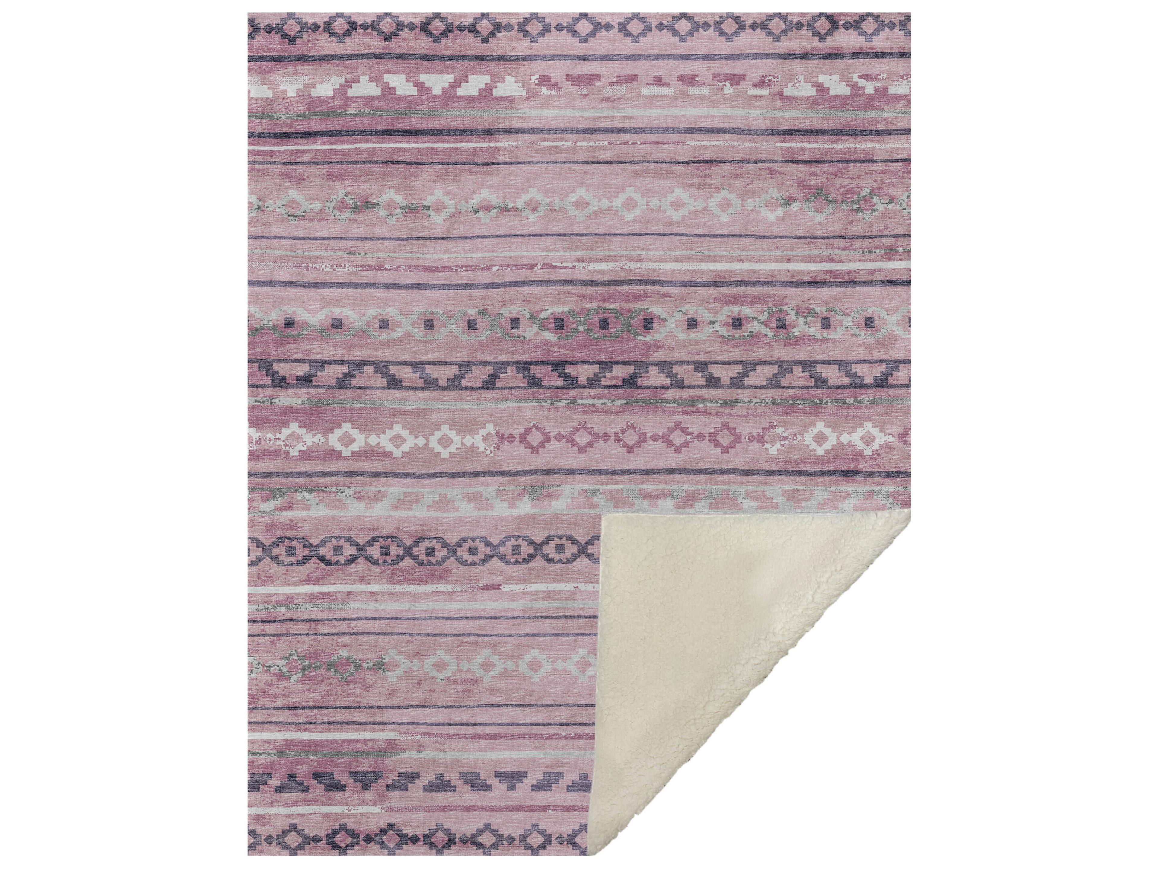 Sherpa Pink Polyester Throw