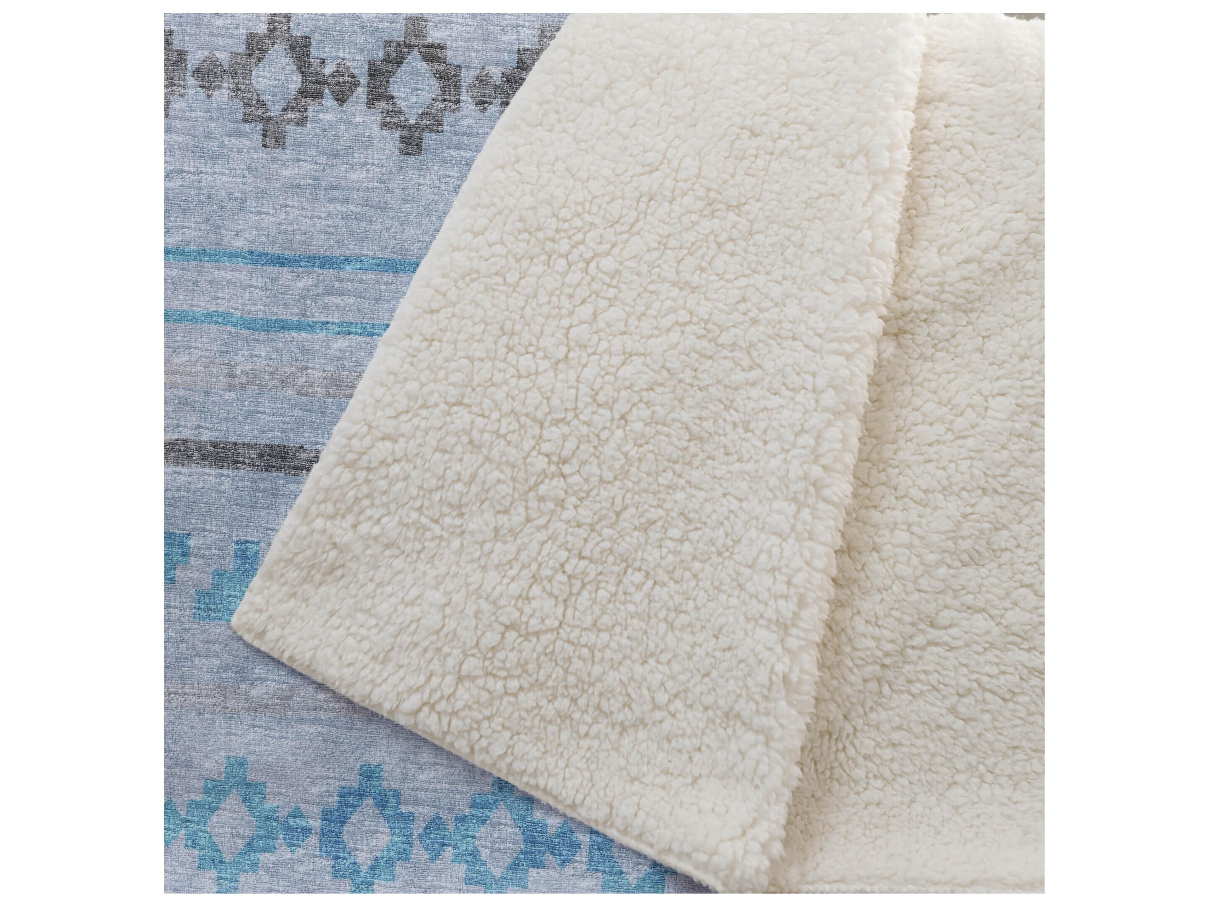 Dalyn Sherpa Blue Polyester Throw