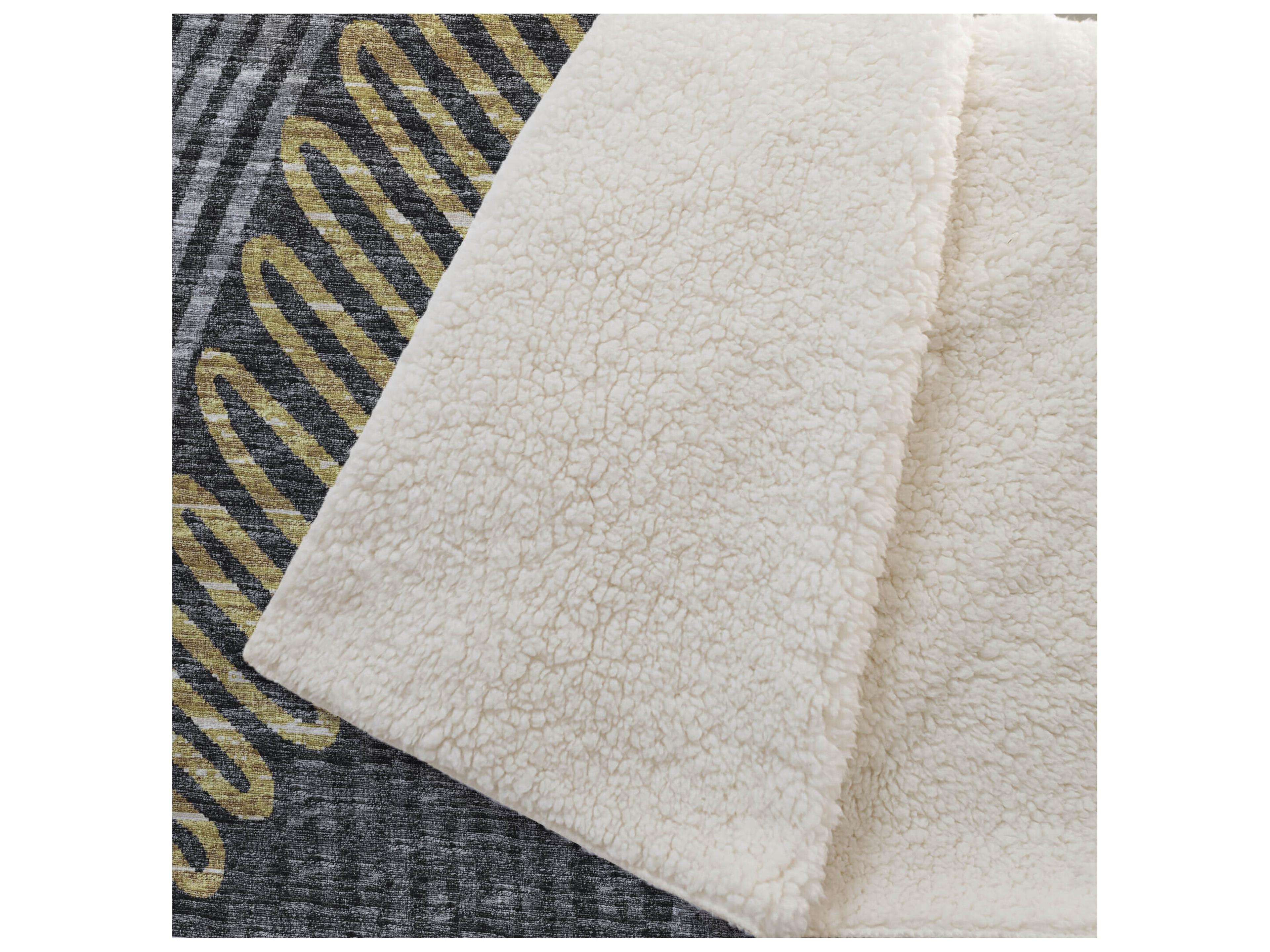 Dalyn Sherpa Gray Polyester Throw