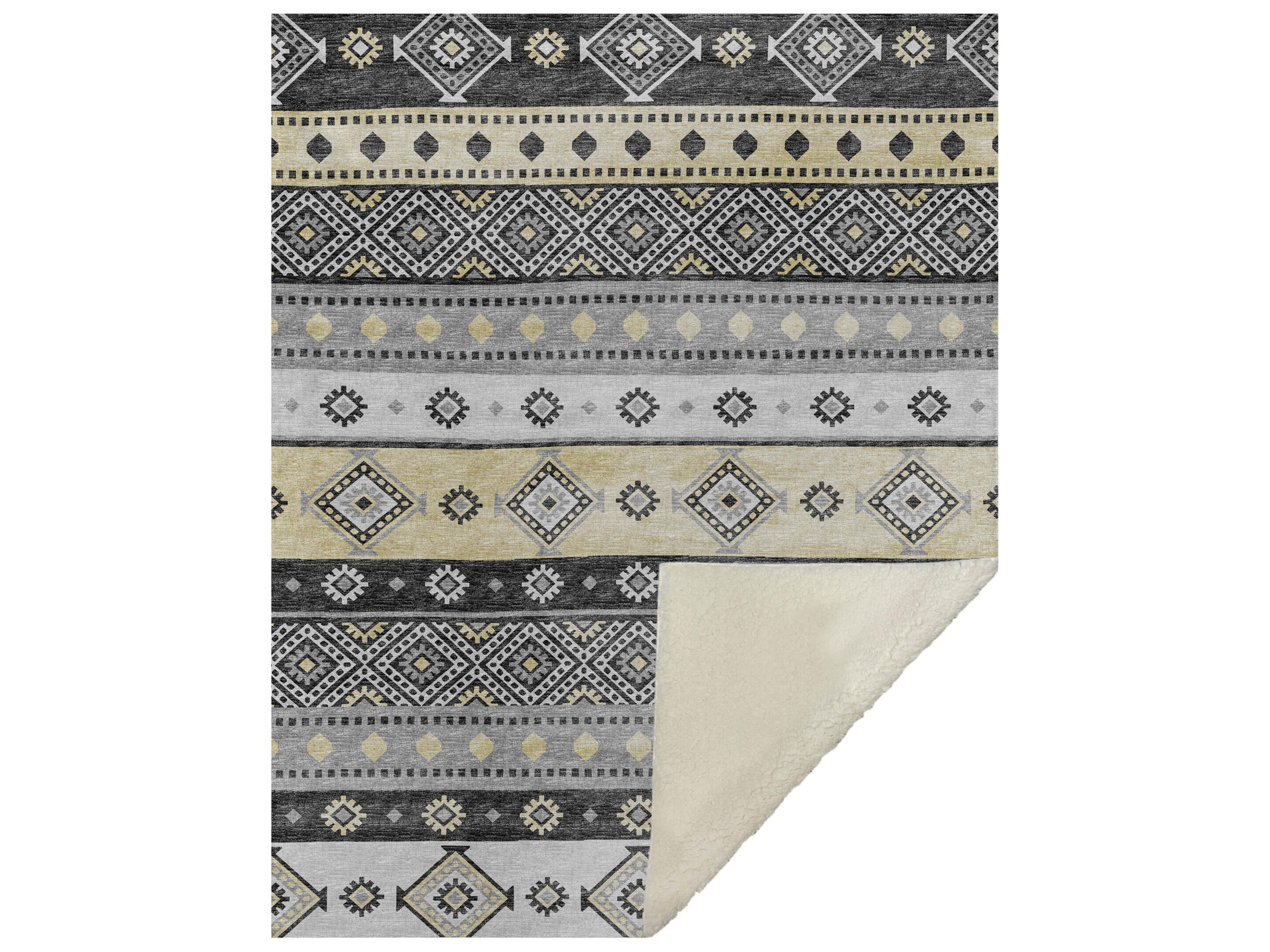 Dalyn Sherpa Gray Polyester Throw