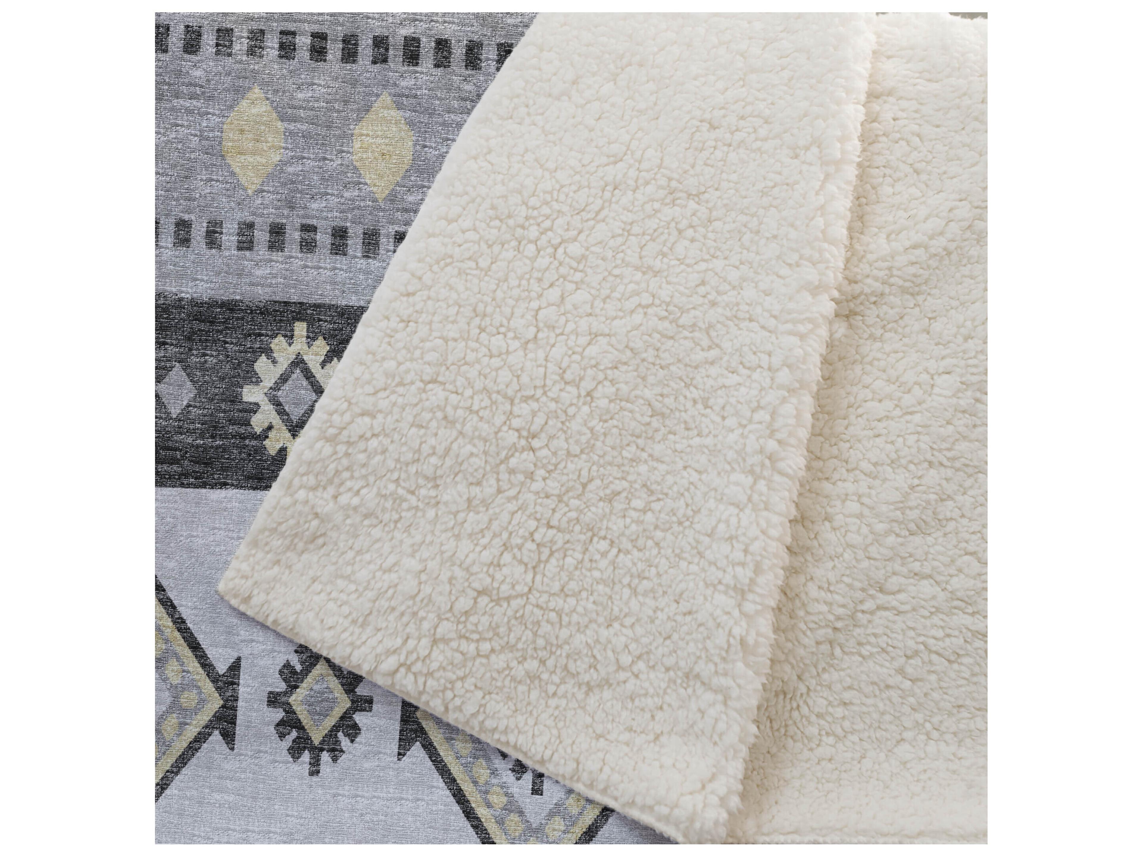 Dalyn Sherpa Gray Polyester Throw