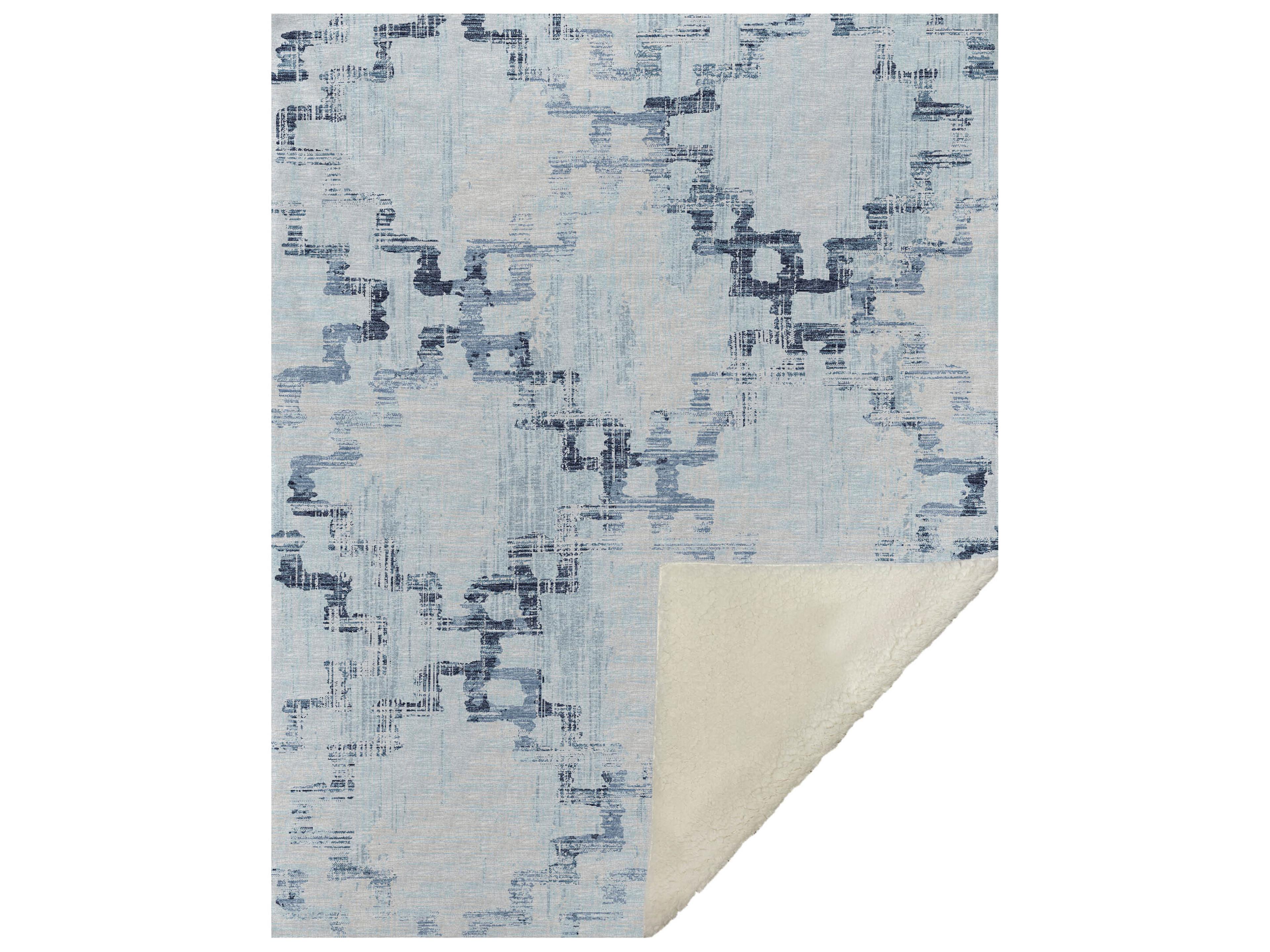 Sherpa Blue Polyester Throw