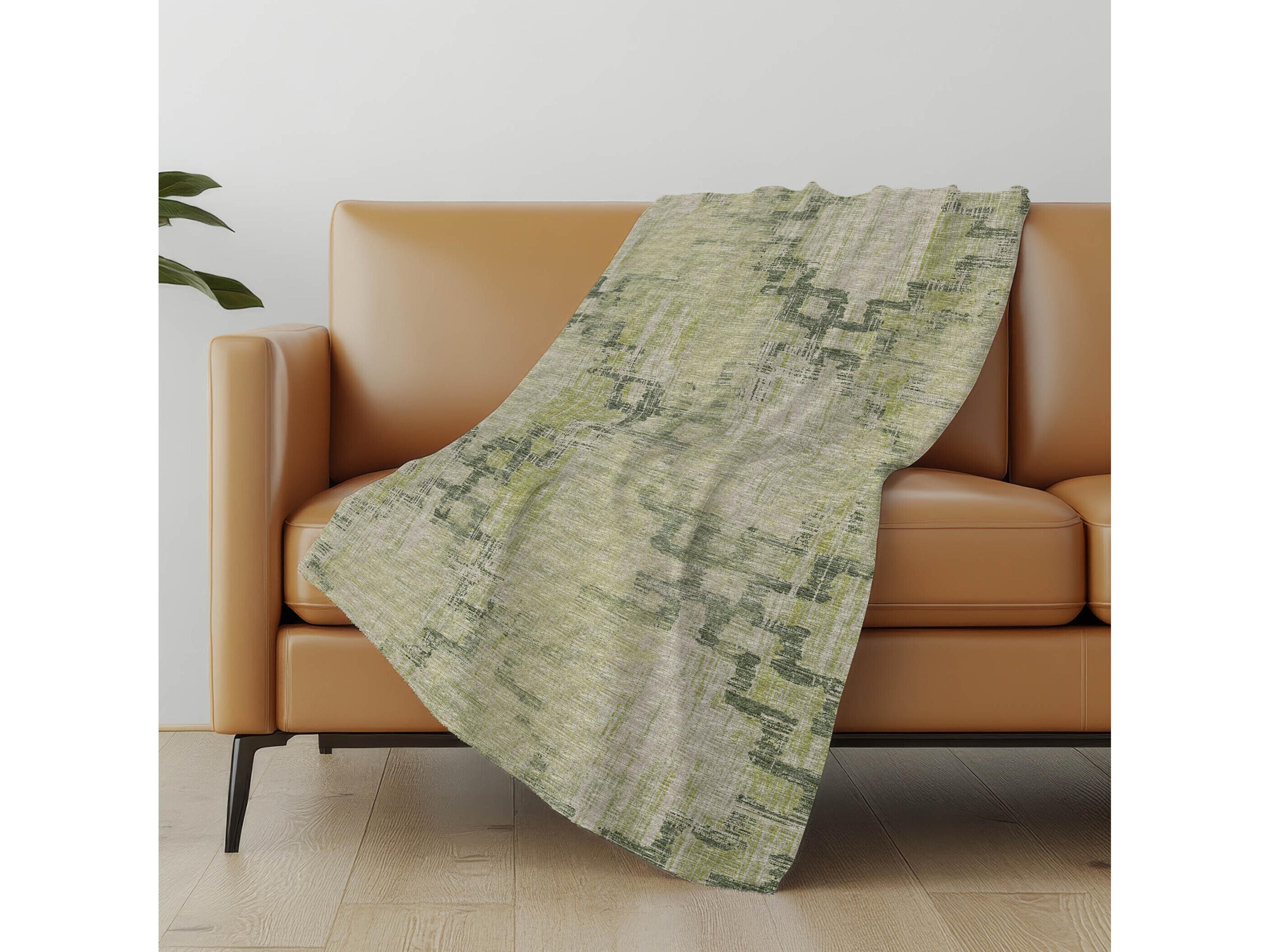 Dalyn Sherpa Green Polyester Throw