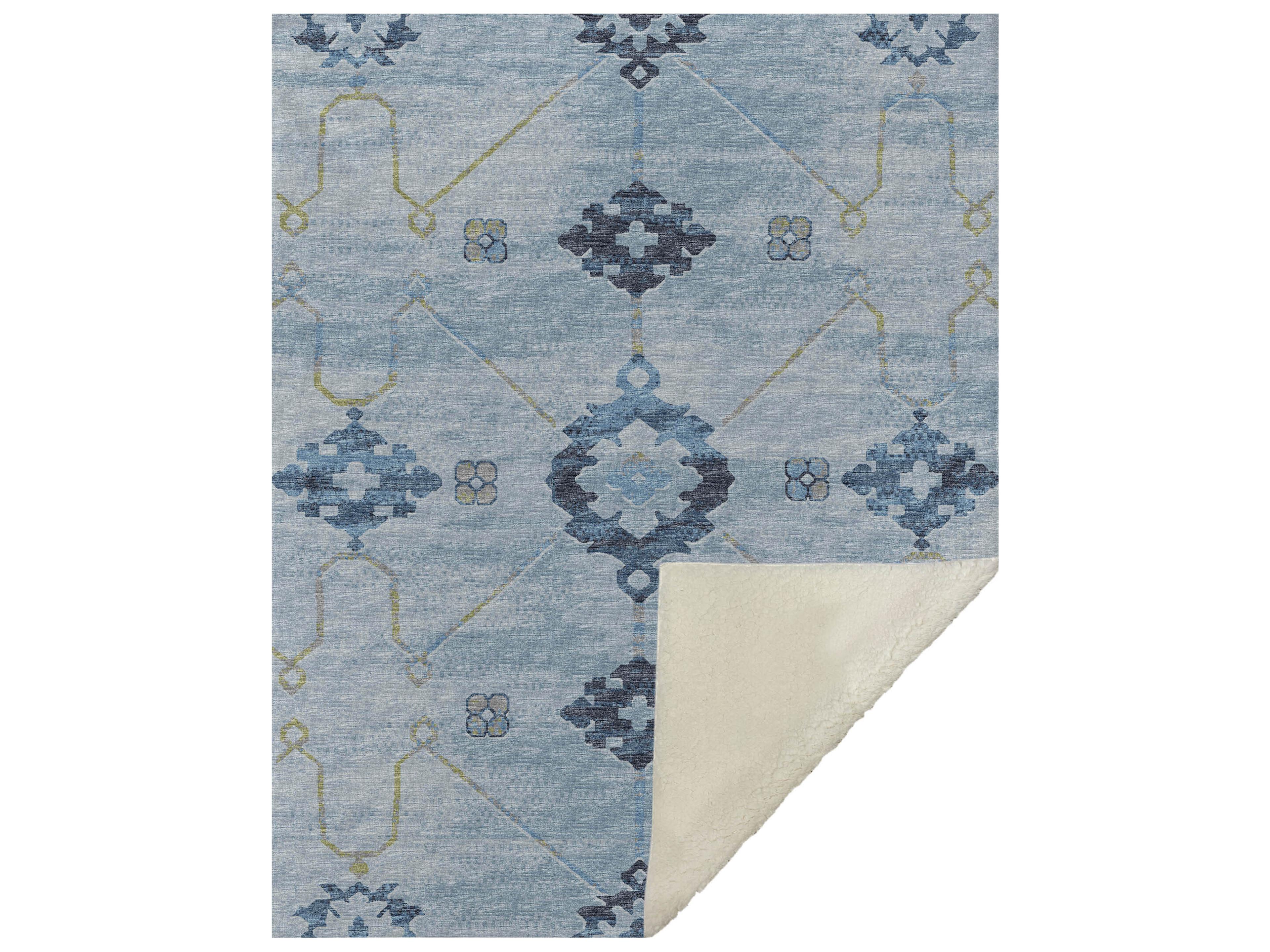 Sherpa Blue Polyester Throw