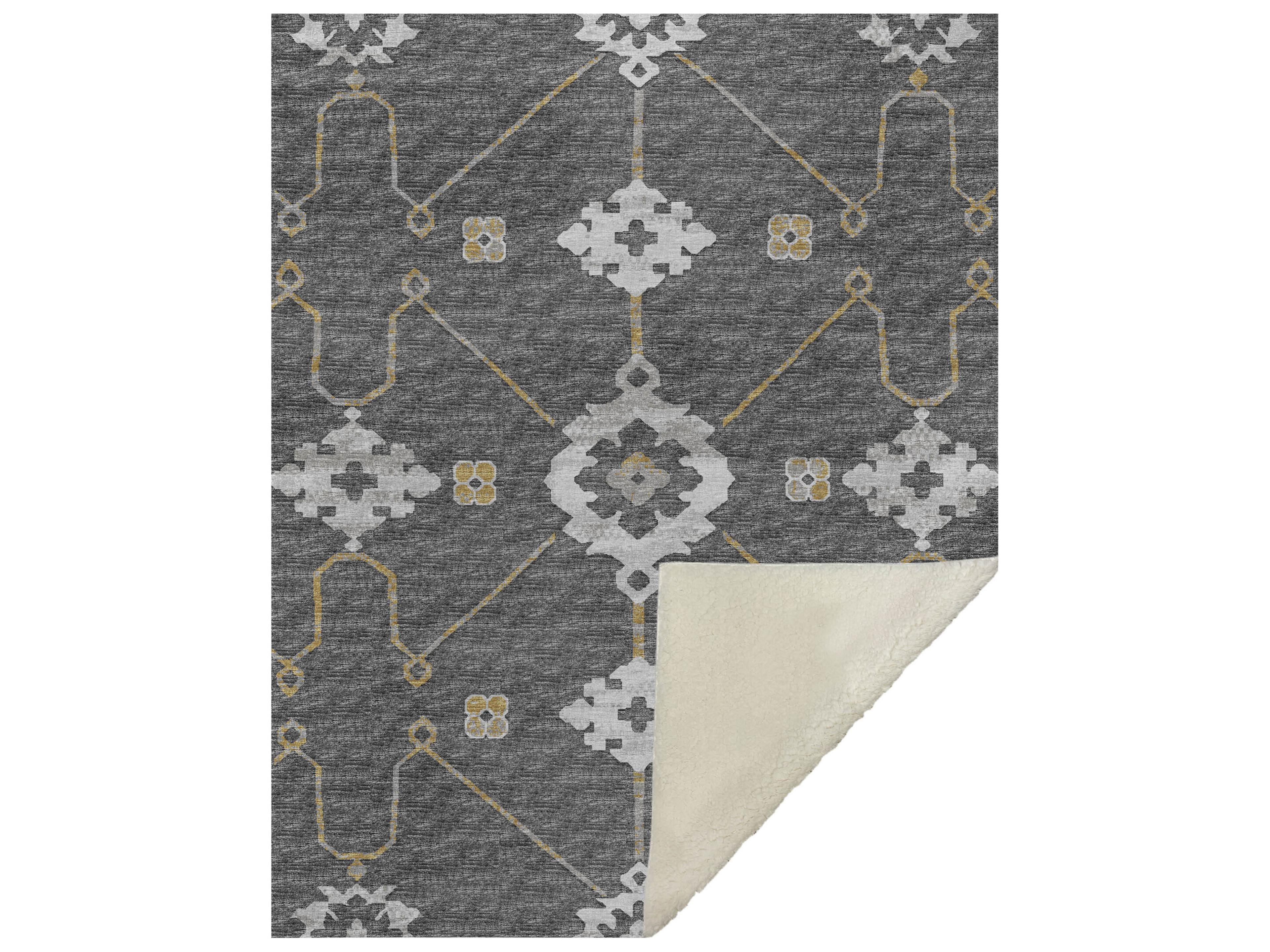 Dalyn Sherpa Gray Polyester Throw