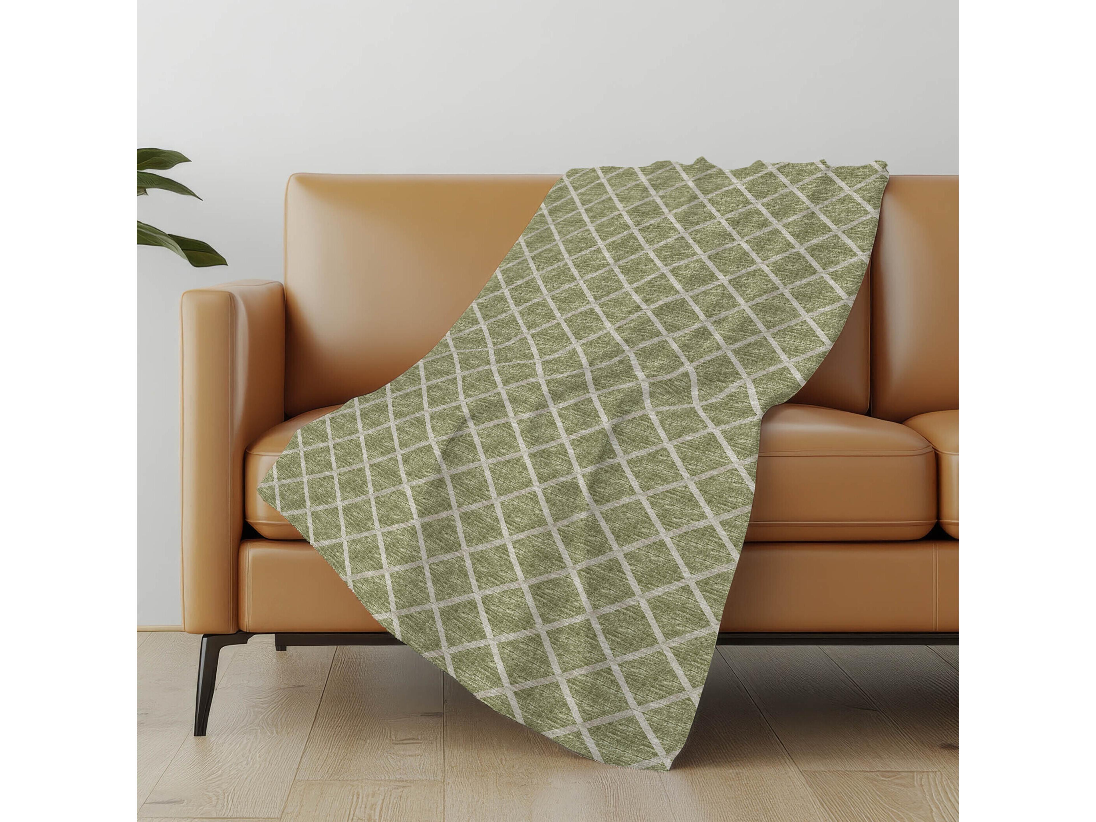 Dalyn Sherpa Green Polyester Throw