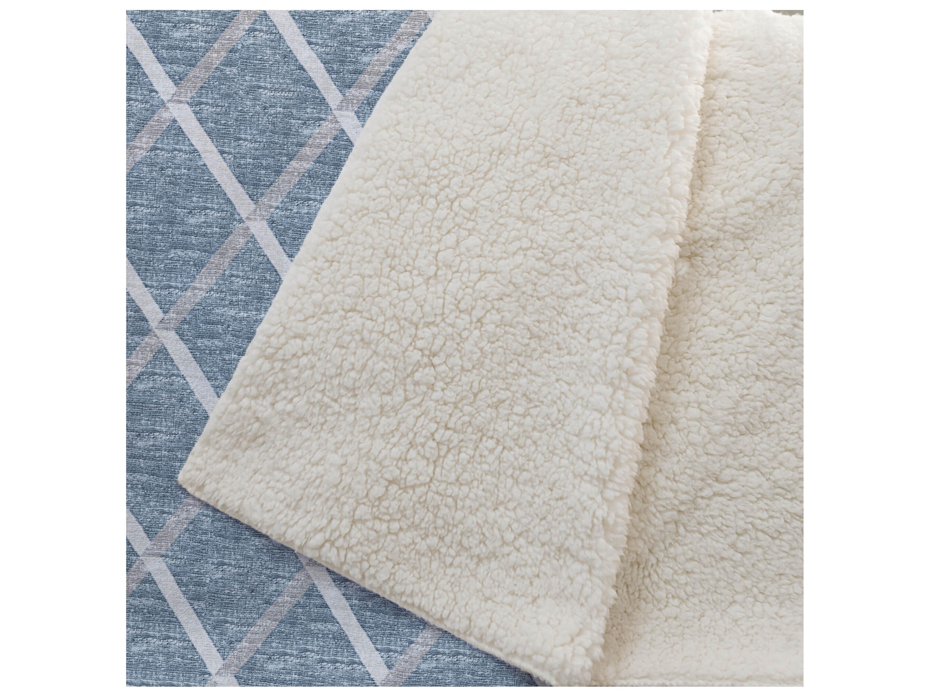 Dalyn Sherpa Blue Polyester Throw
